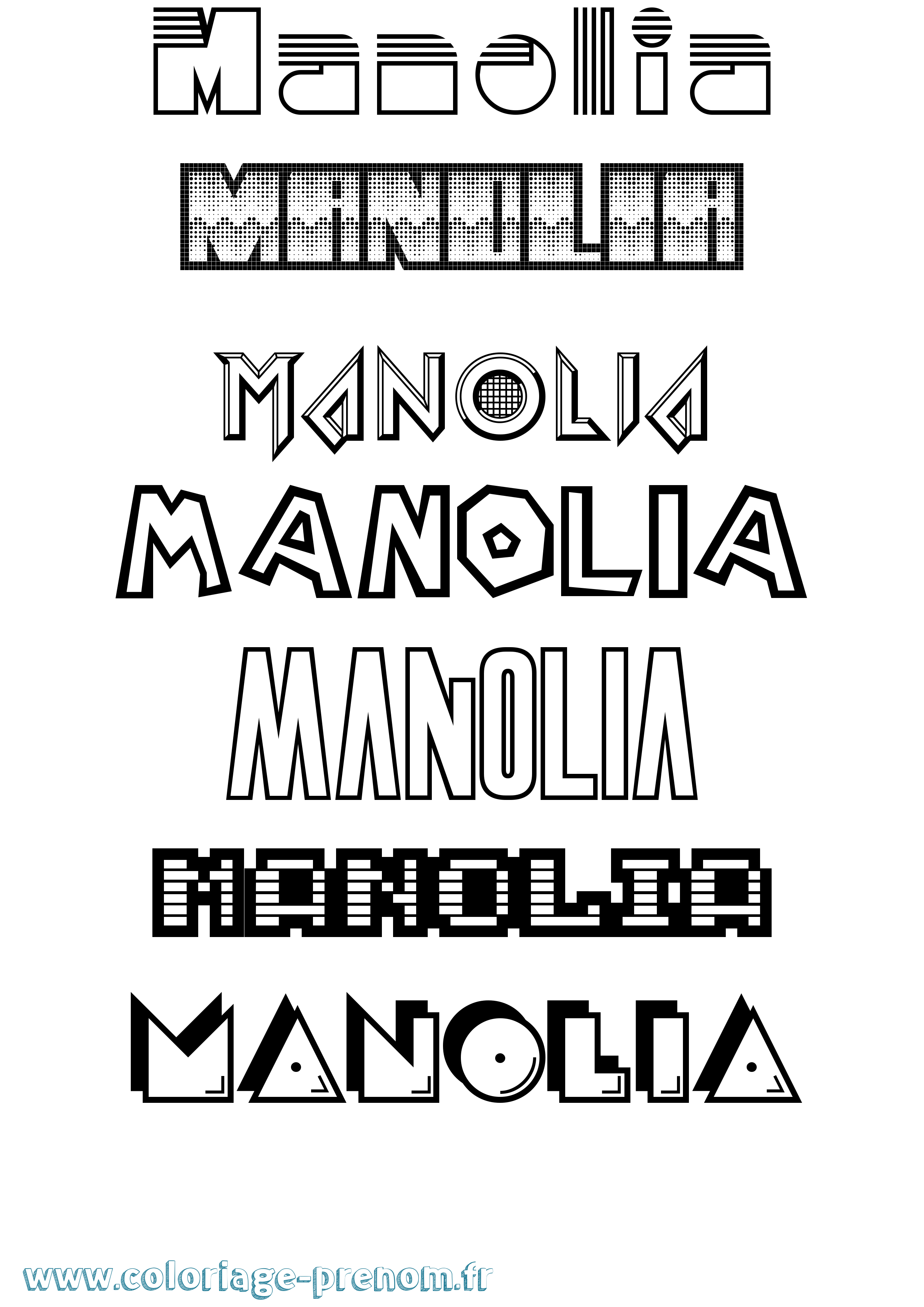 Coloriage Manolia Jeux Vidéos Coloriage prénom Manolia Jeux Vidéos