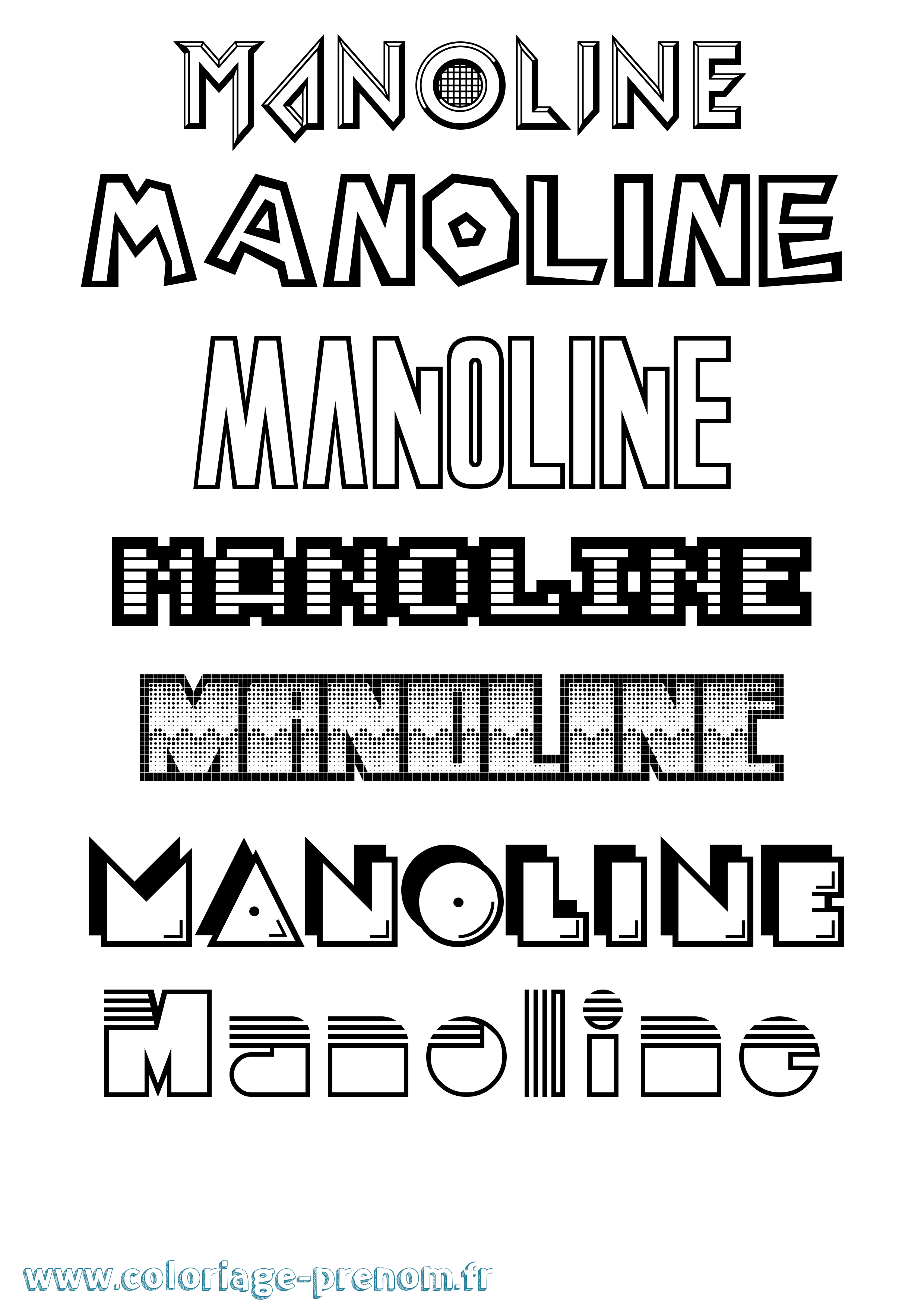 Coloriage Manoline Jeux Vidéos Coloriage prénom Manoline Jeux Vidéos