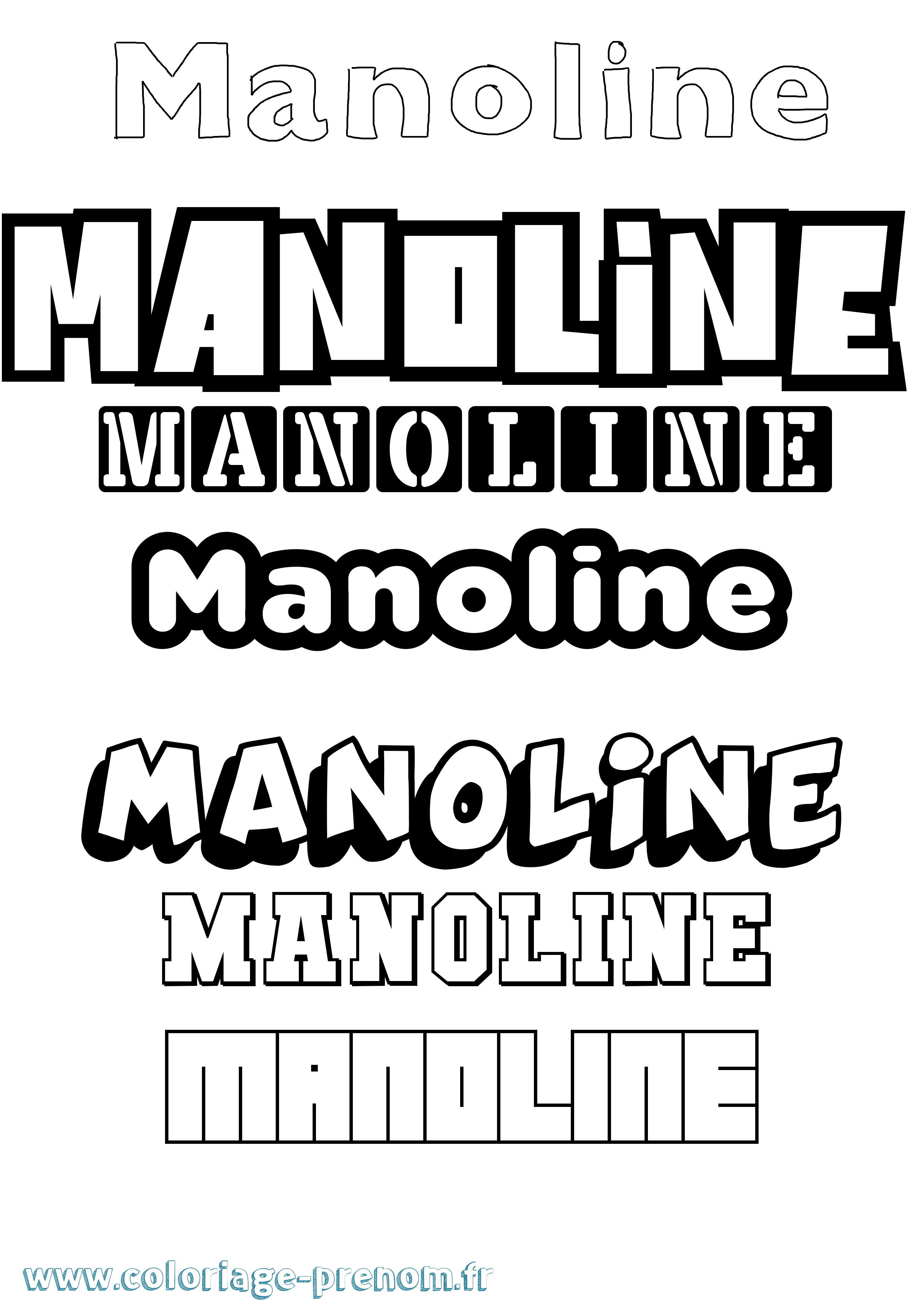 Coloriage Manoline Simple Coloriage prénom Manoline Simple
