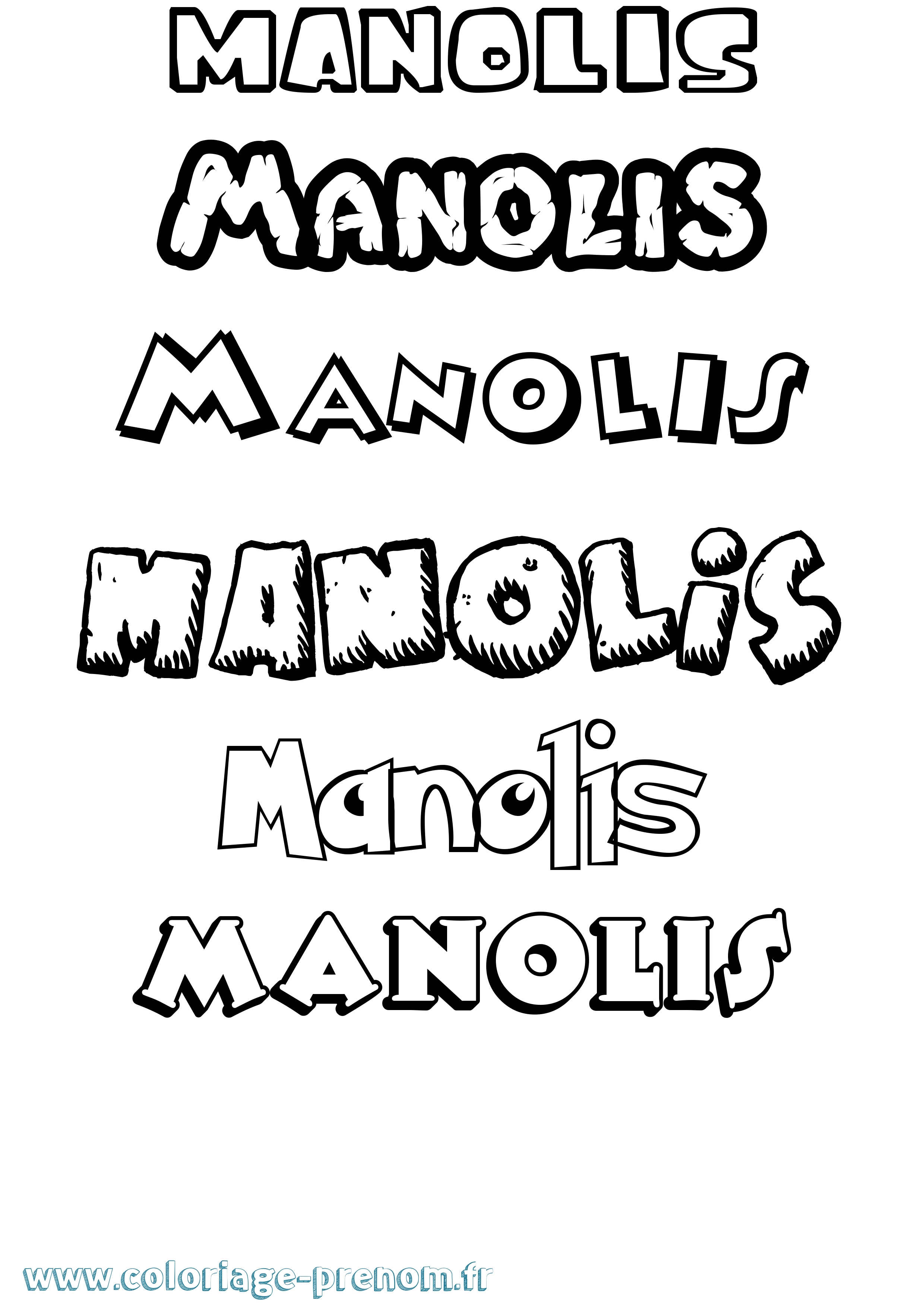 Coloriage Manolis Dessin Animé Coloriage prénom Manolis Dessin Animé