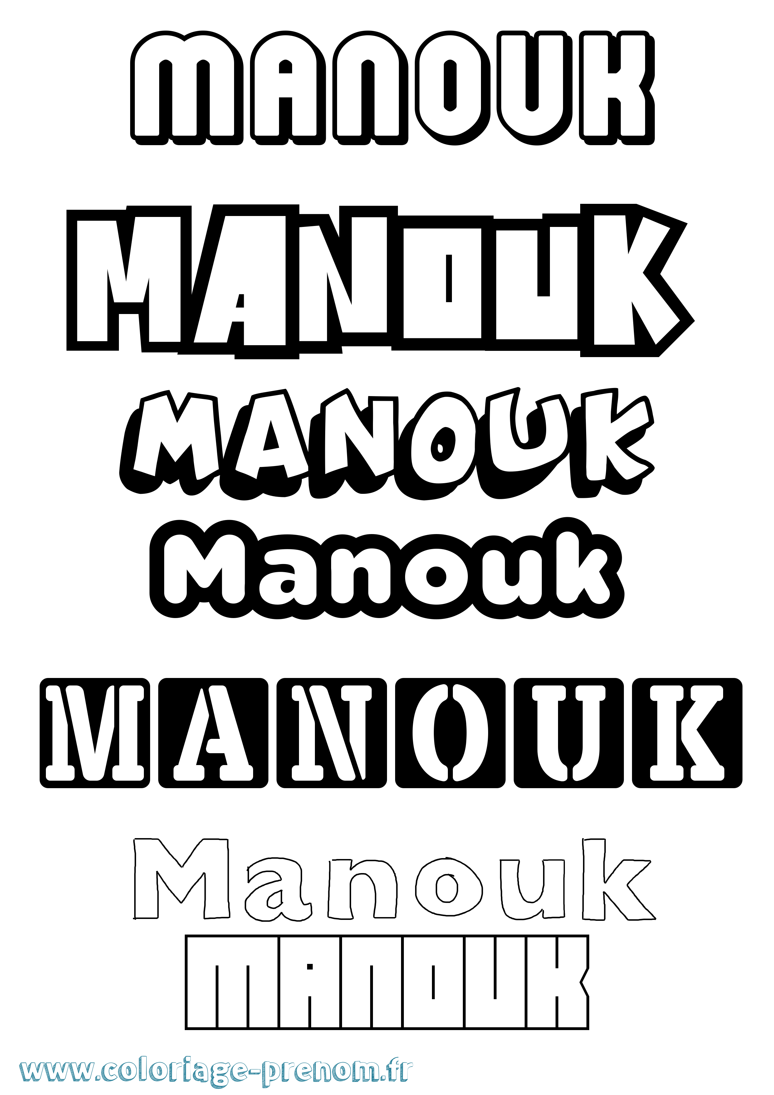 Coloriage Manouk Simple Coloriage prénom Manouk Simple