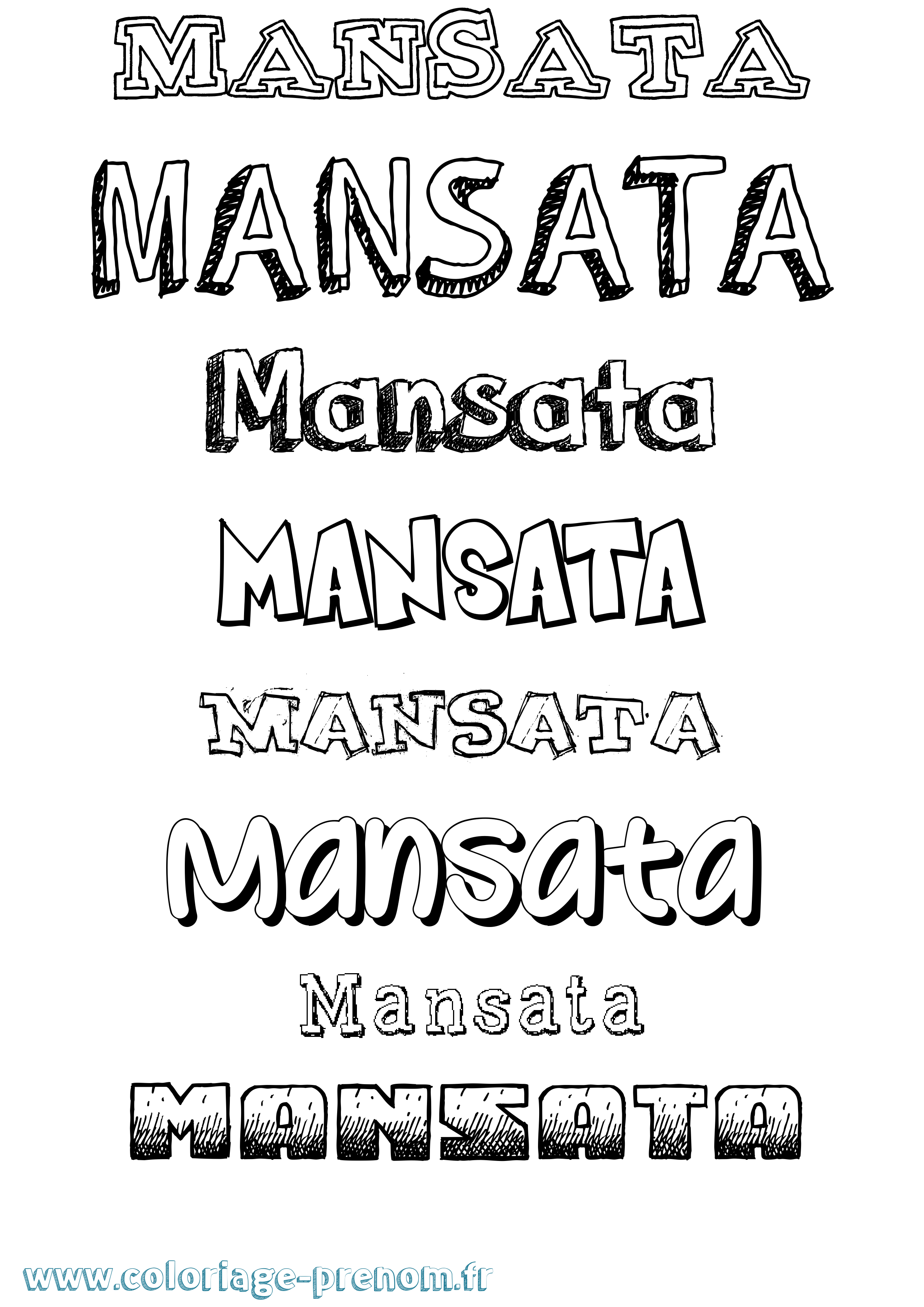 Coloriage Mansata Dessiné Coloriage prénom Mansata Dessiné