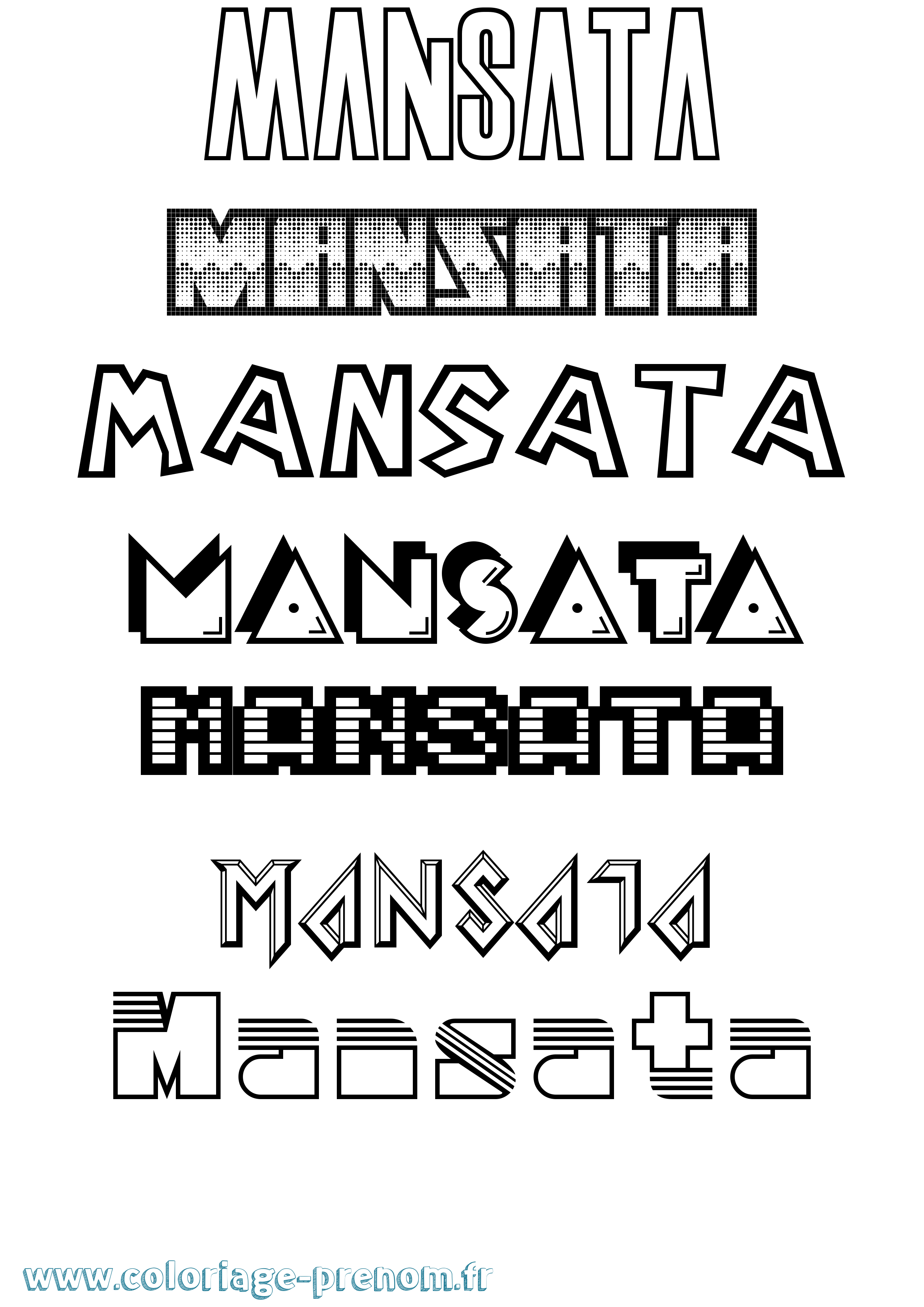 Coloriage Mansata Jeux Vidéos Coloriage prénom Mansata Jeux Vidéos