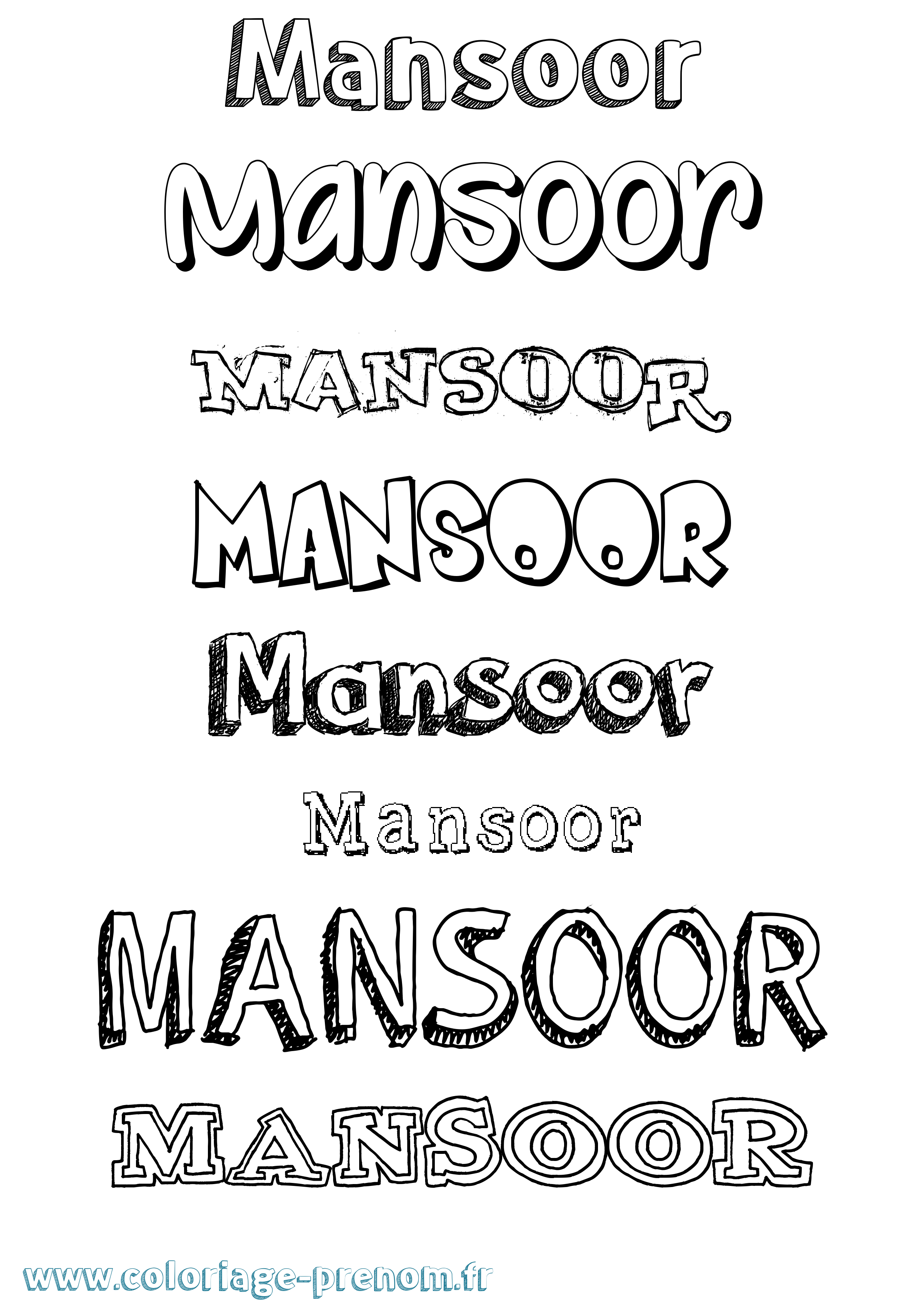 Coloriage Mansoor Dessiné Coloriage prénom Mansoor Dessiné