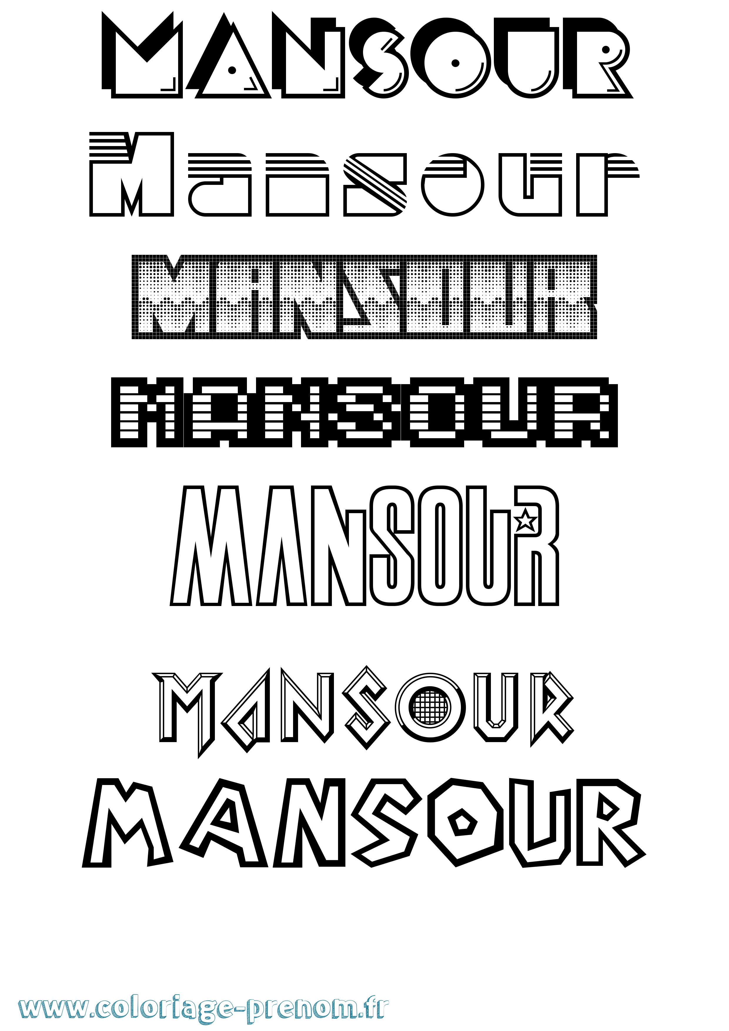 Coloriage Mansour Jeux Vidéos Coloriage prénom Mansour Jeux Vidéos