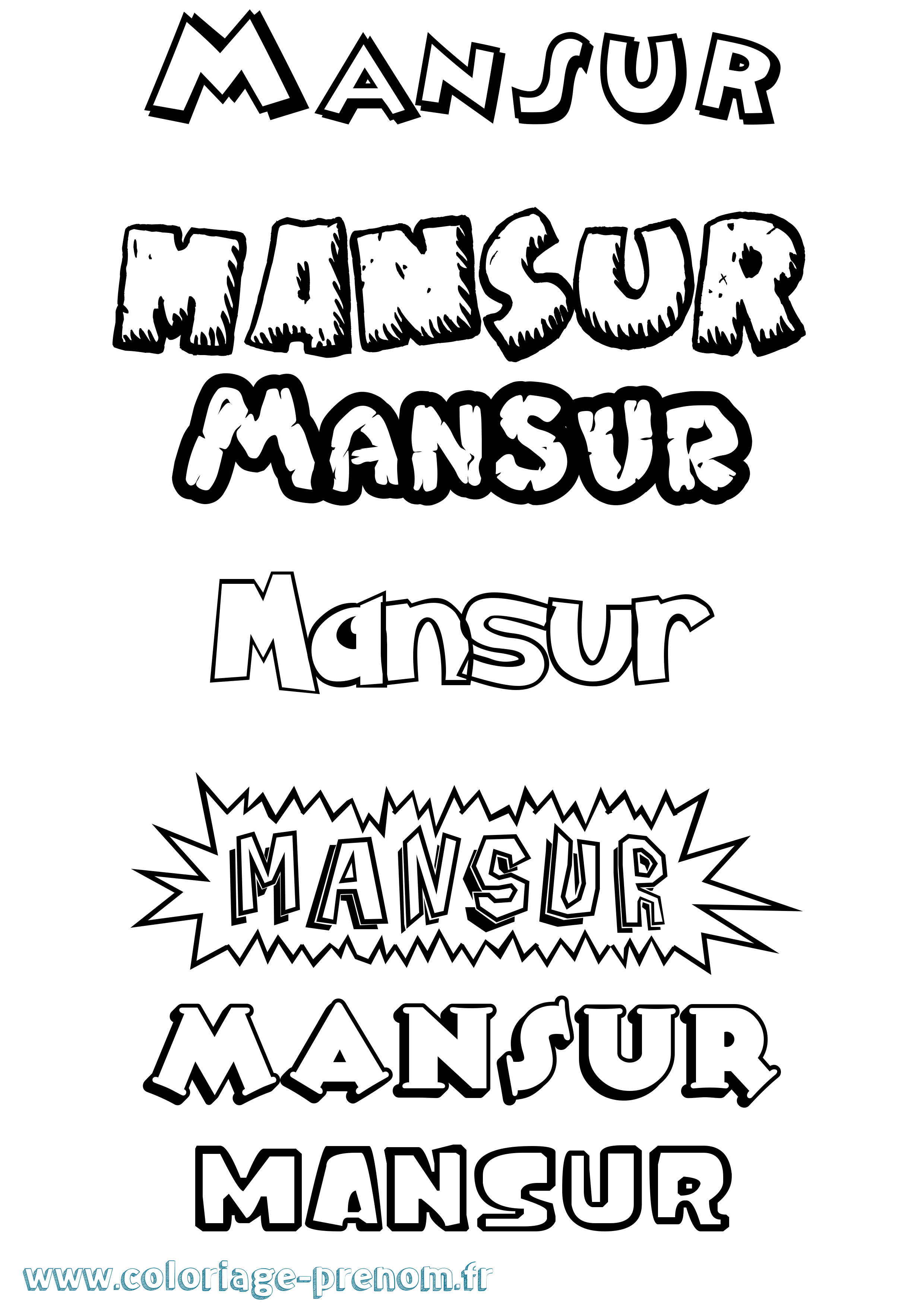 Coloriage Mansur Dessin Animé Coloriage prénom Mansur Dessin Animé