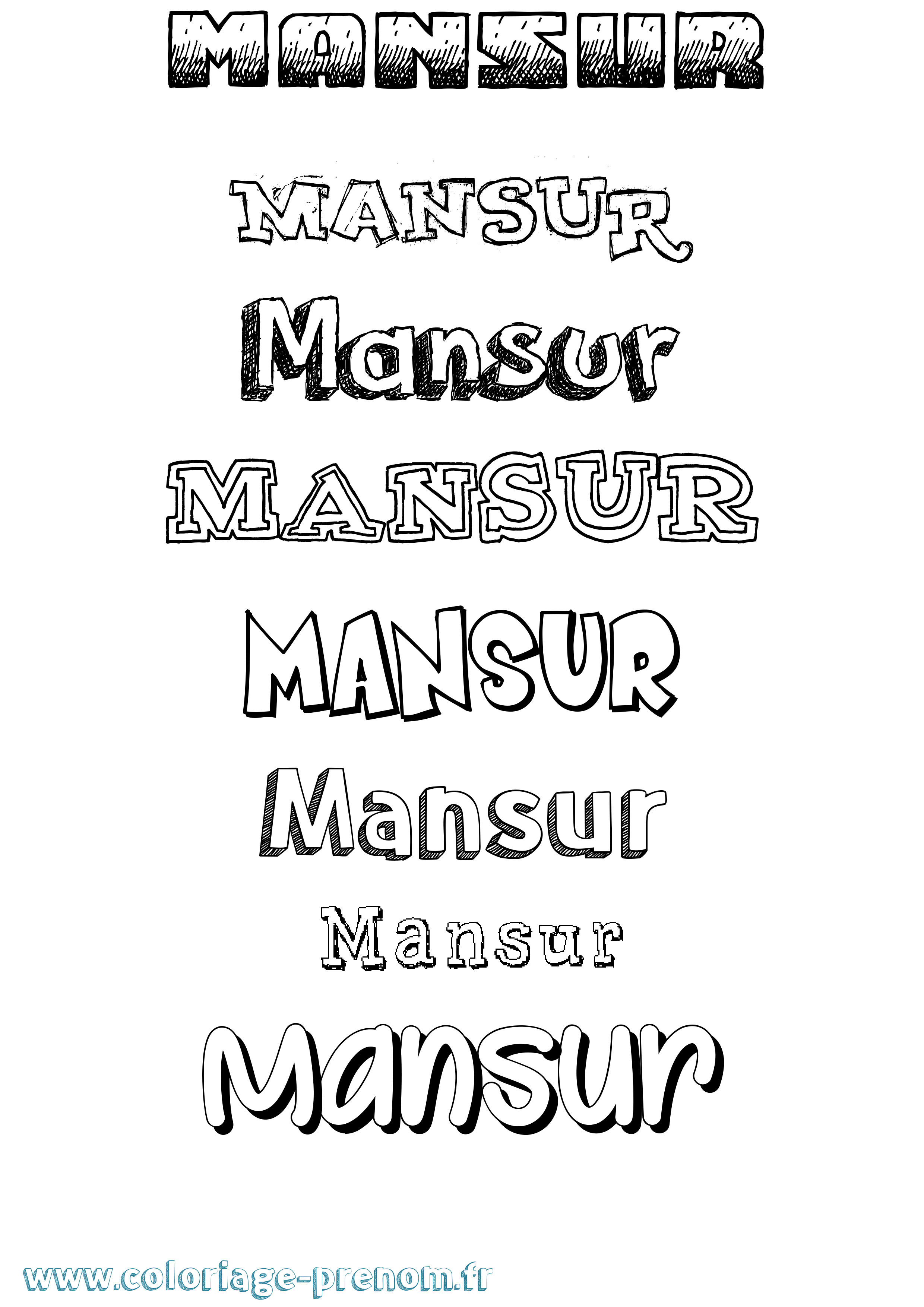 Coloriage Mansur Dessiné Coloriage prénom Mansur Dessiné