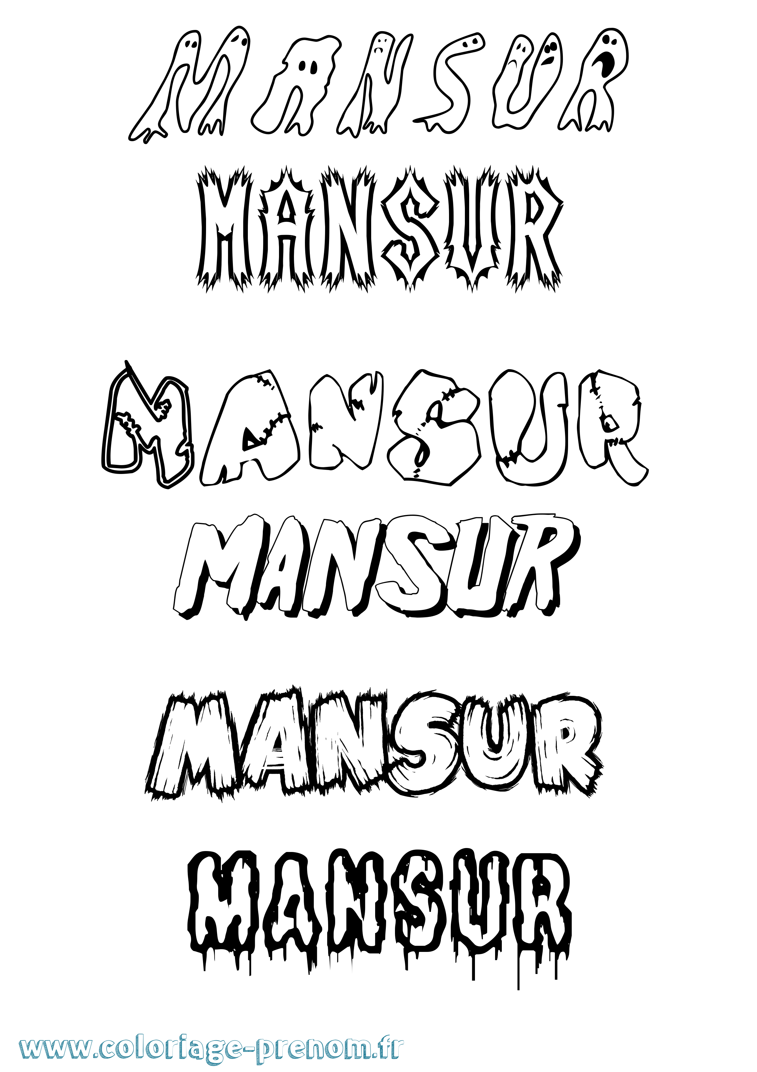Coloriage Mansur Frisson Coloriage prénom Mansur Frisson