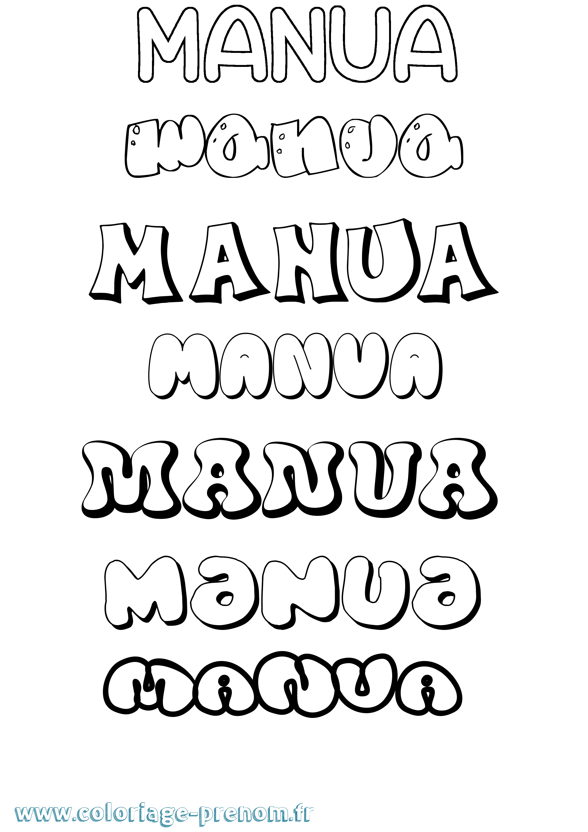 Coloriage Manua Bubble Coloriage prénom Manua Bubble