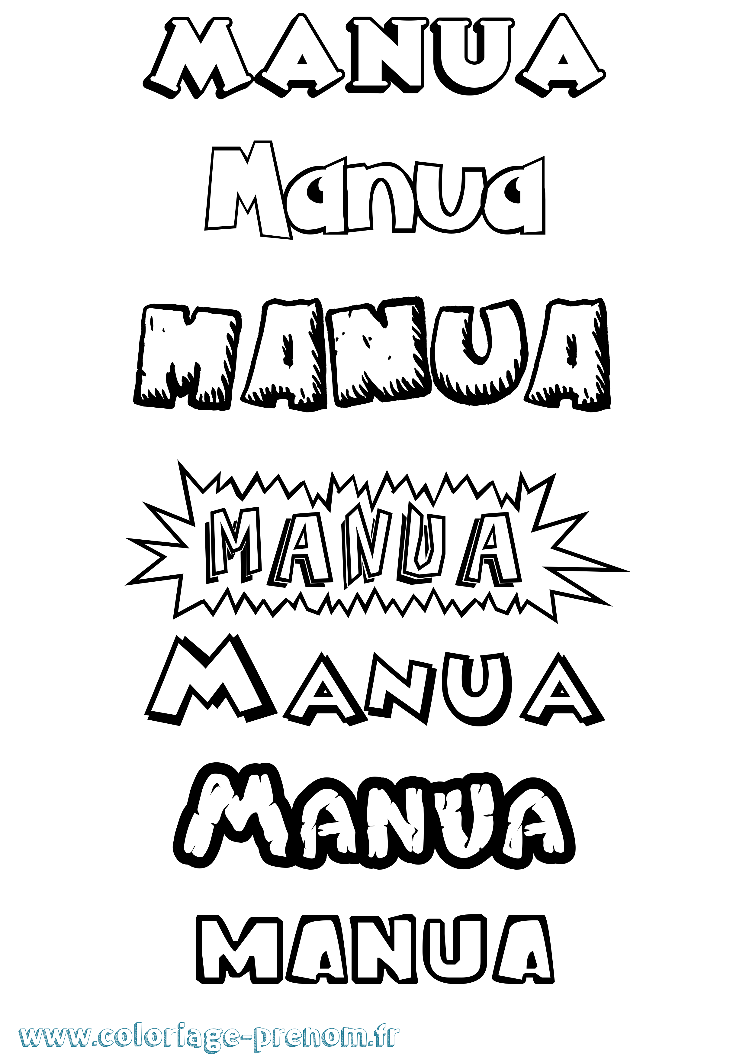 Coloriage Manua Dessin Animé Coloriage prénom Manua Dessin Animé