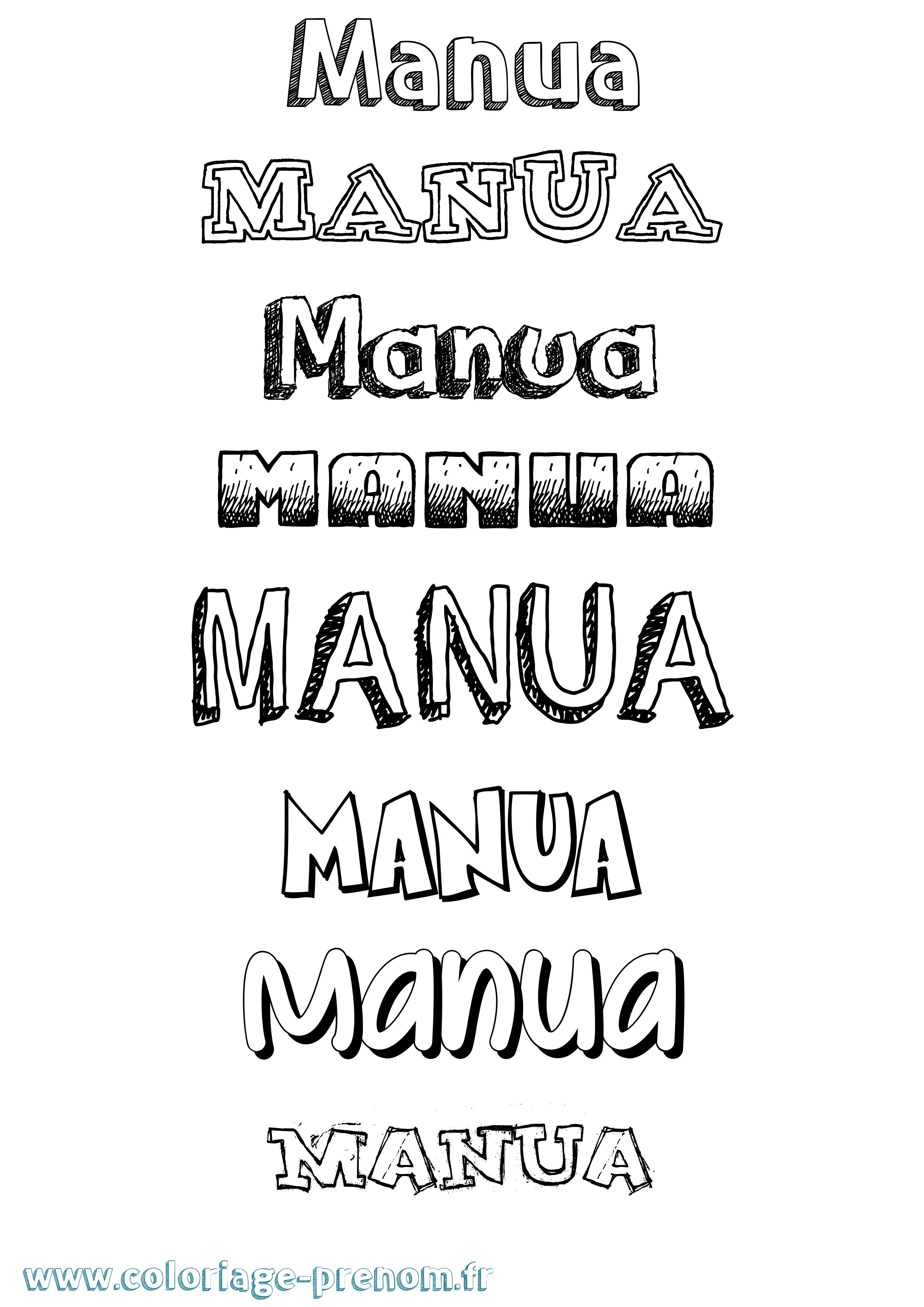 Coloriage Manua Dessiné Coloriage prénom Manua Dessiné