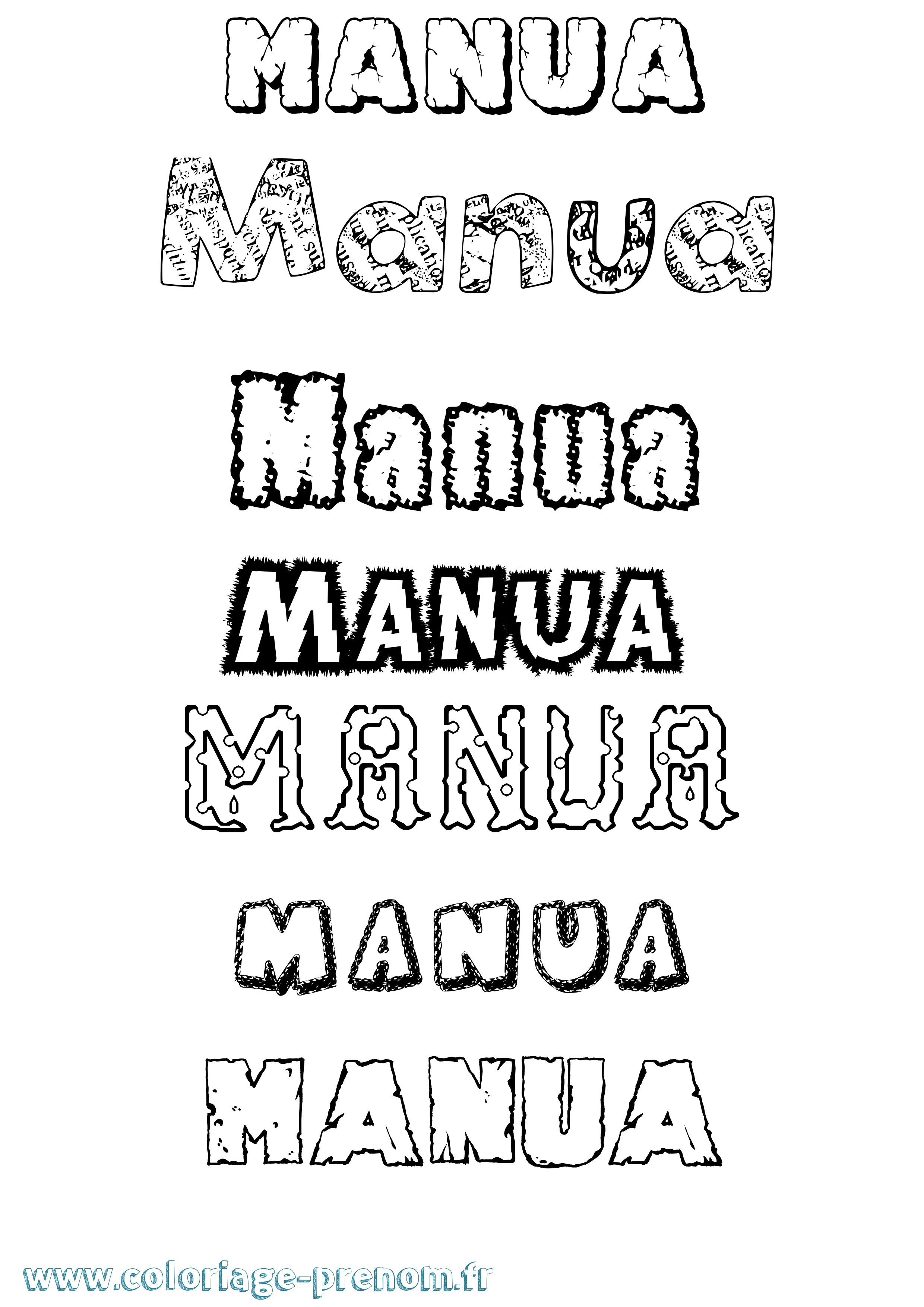 Coloriage Manua Destructuré Coloriage prénom Manua Destructuré