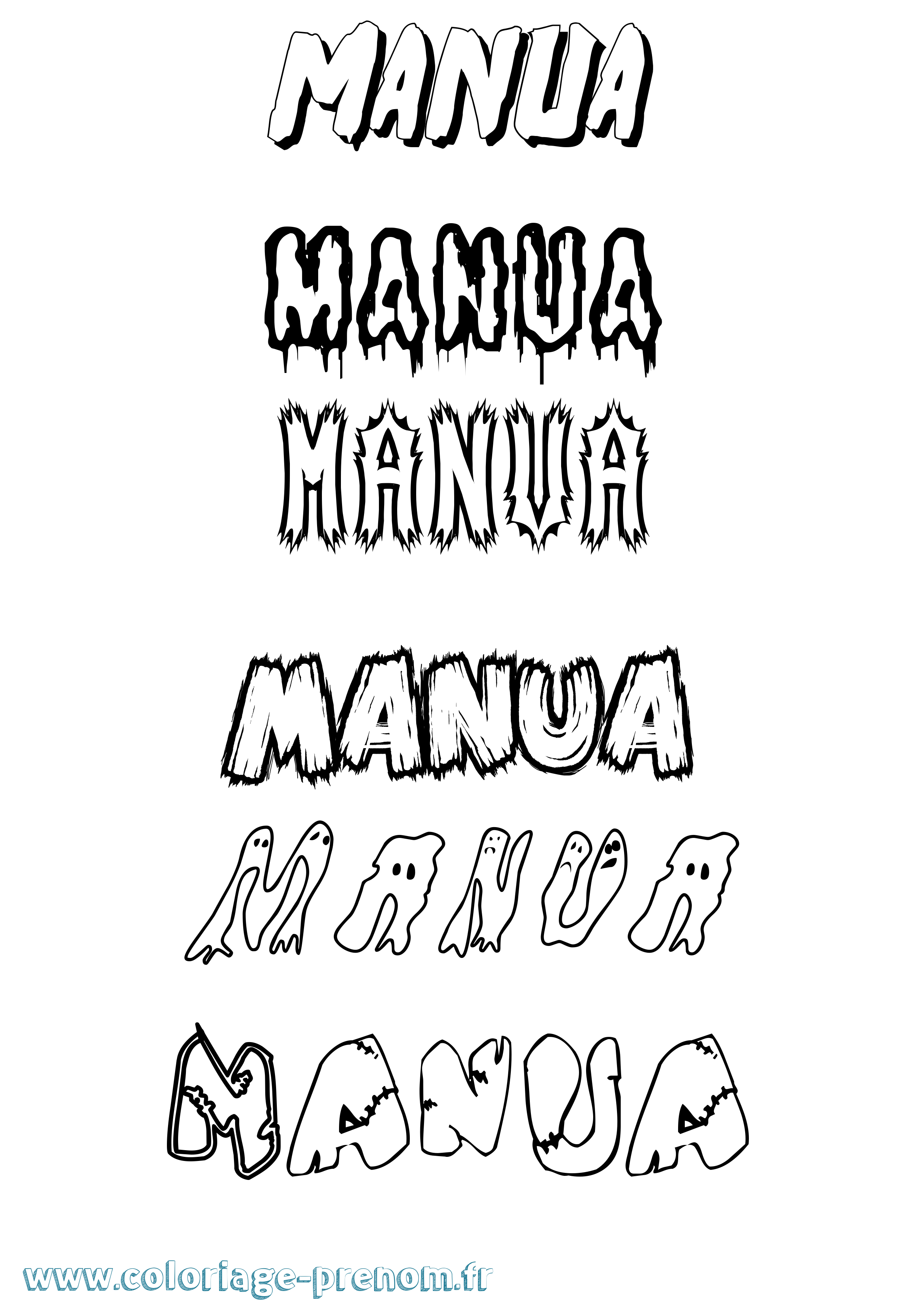 Coloriage Manua Frisson Coloriage prénom Manua Frisson