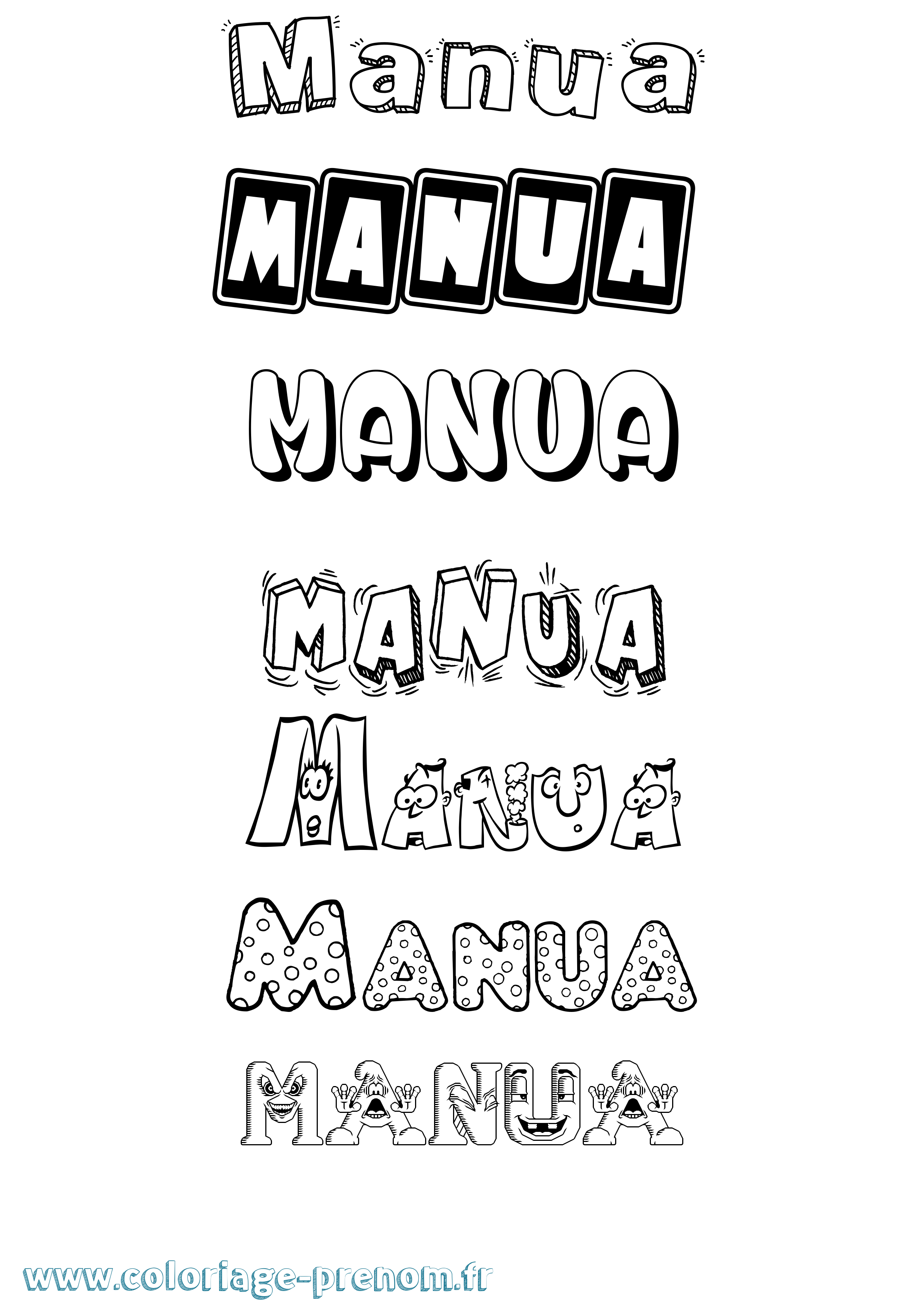 Coloriage Manua Fun Coloriage prénom Manua Fun