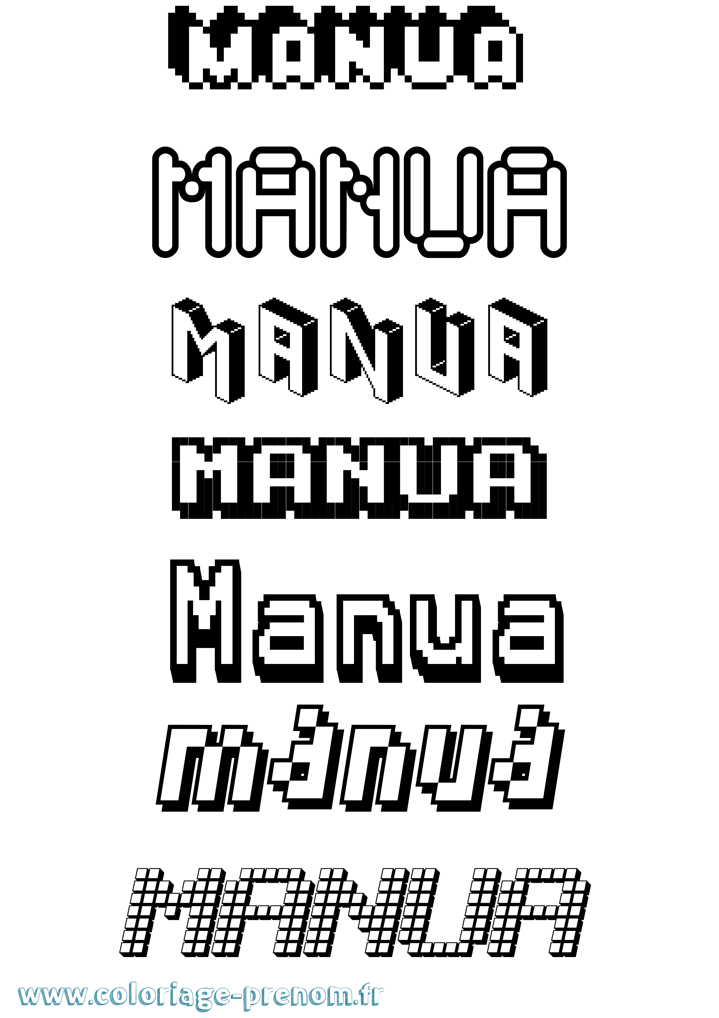 Coloriage Manua Pixel Coloriage prénom Manua Pixel
