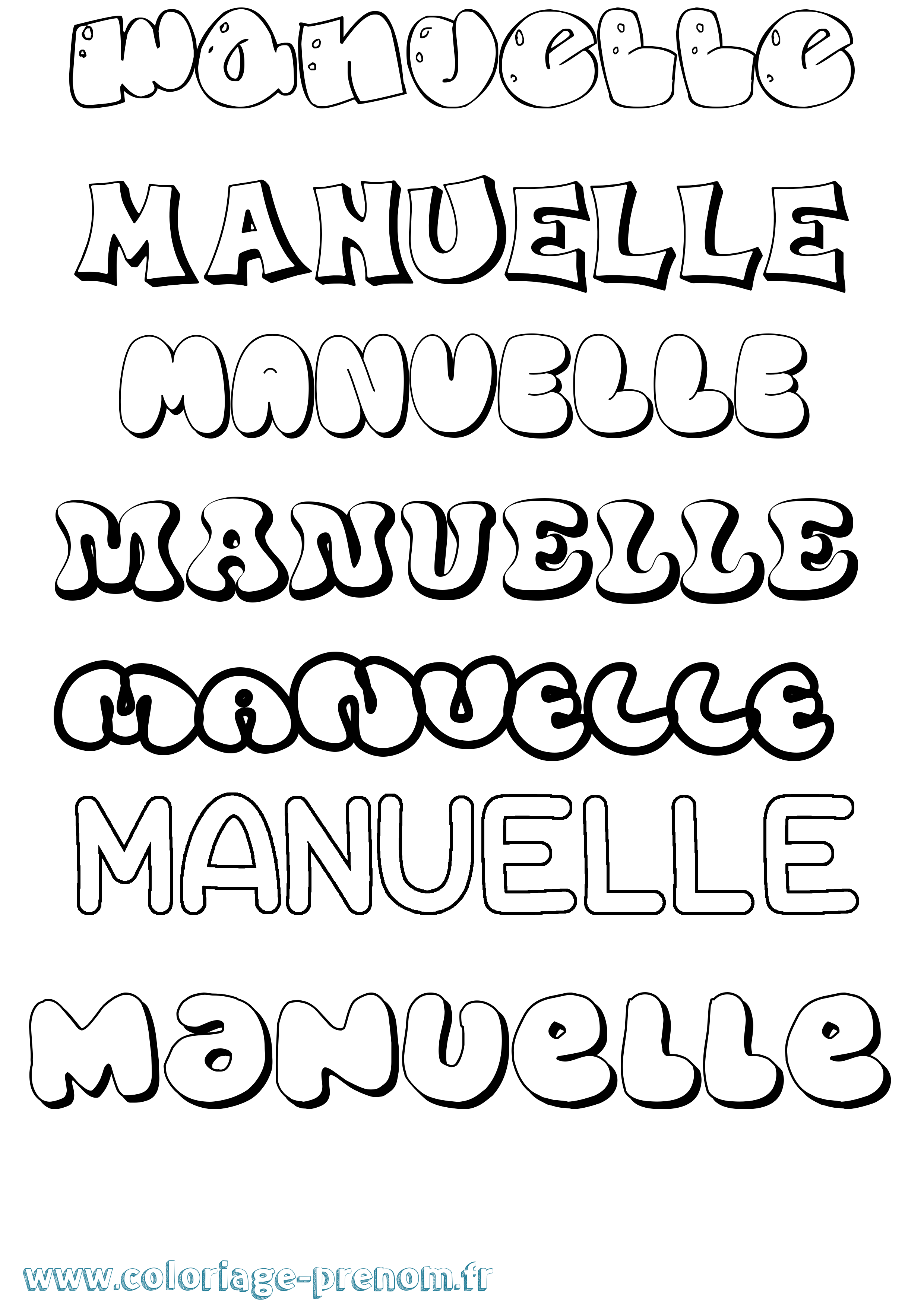 Coloriage Manuelle Bubble Coloriage prénom Manuelle Bubble