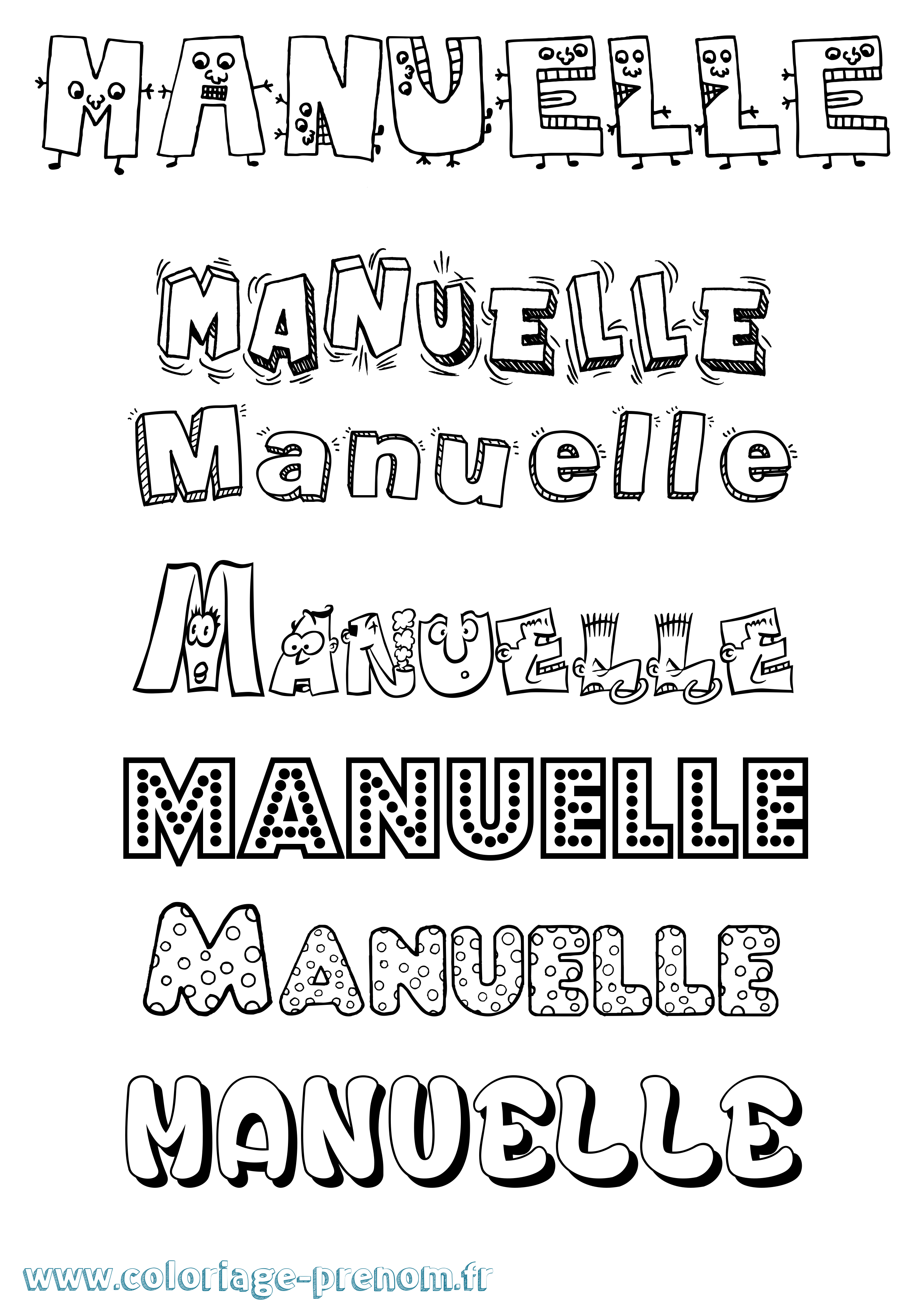 Coloriage Manuelle Fun Coloriage prénom Manuelle Fun