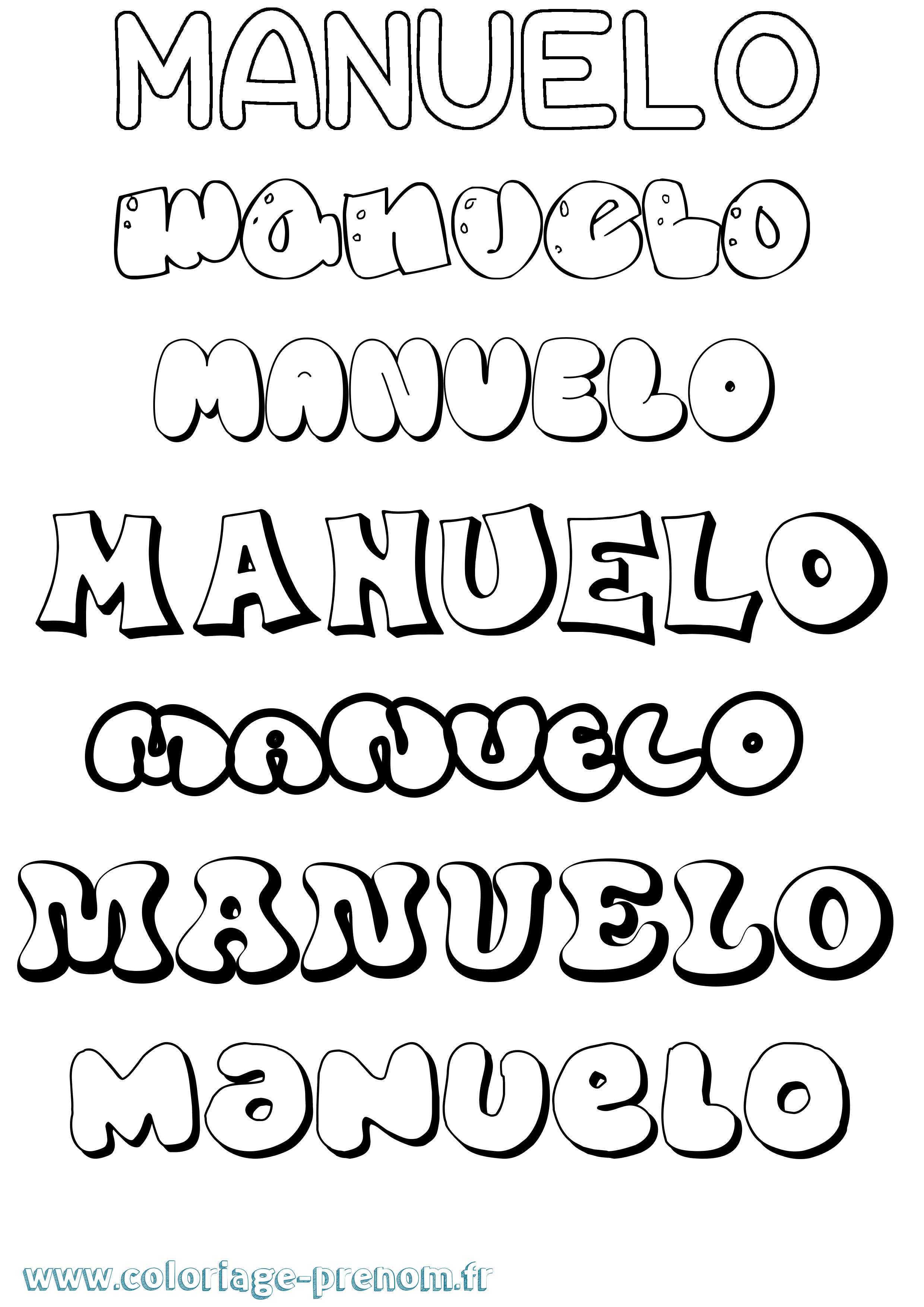 Coloriage Manuelo Bubble Coloriage prénom Manuelo Bubble