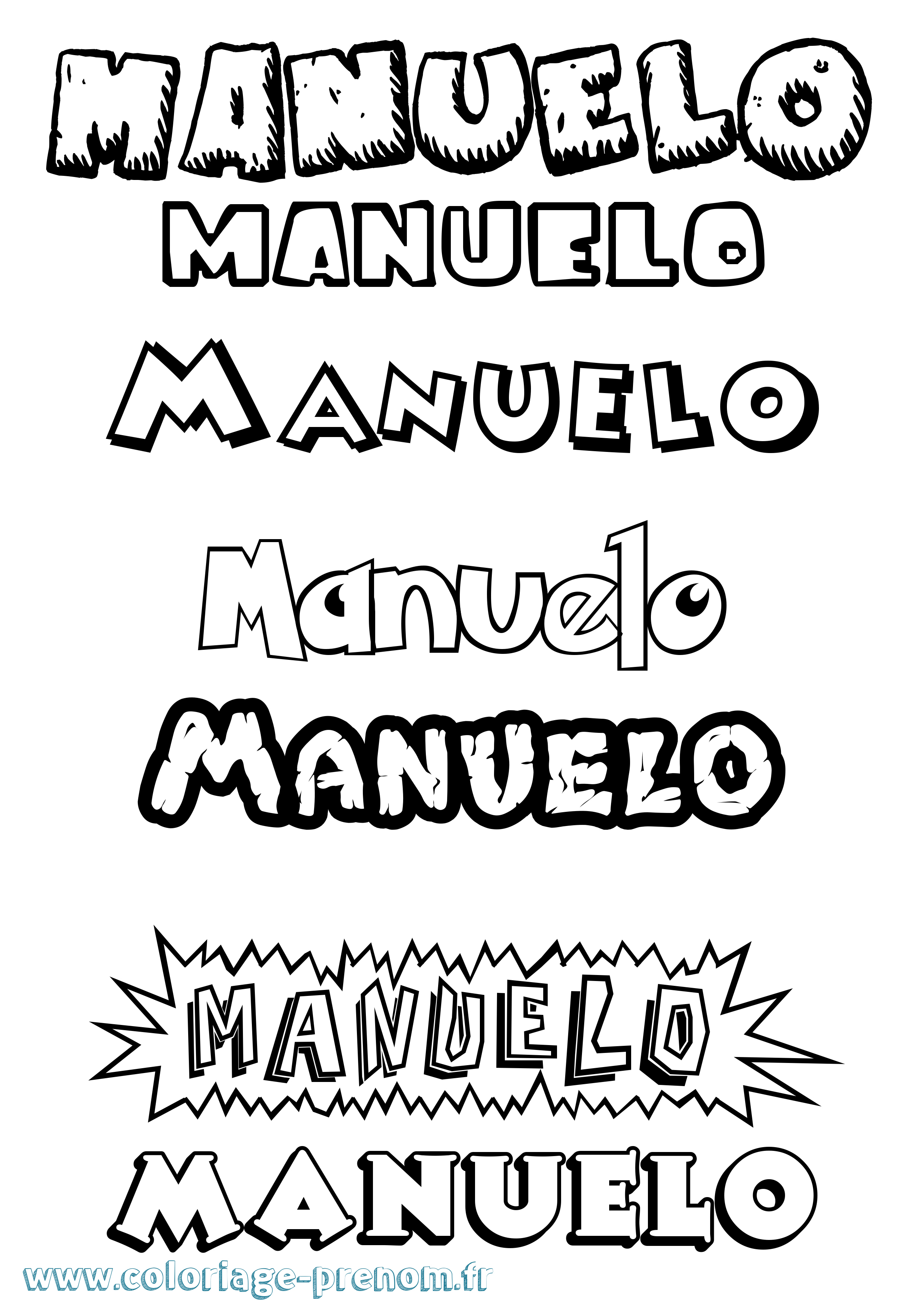Coloriage Manuelo Dessin Animé Coloriage prénom Manuelo Dessin Animé