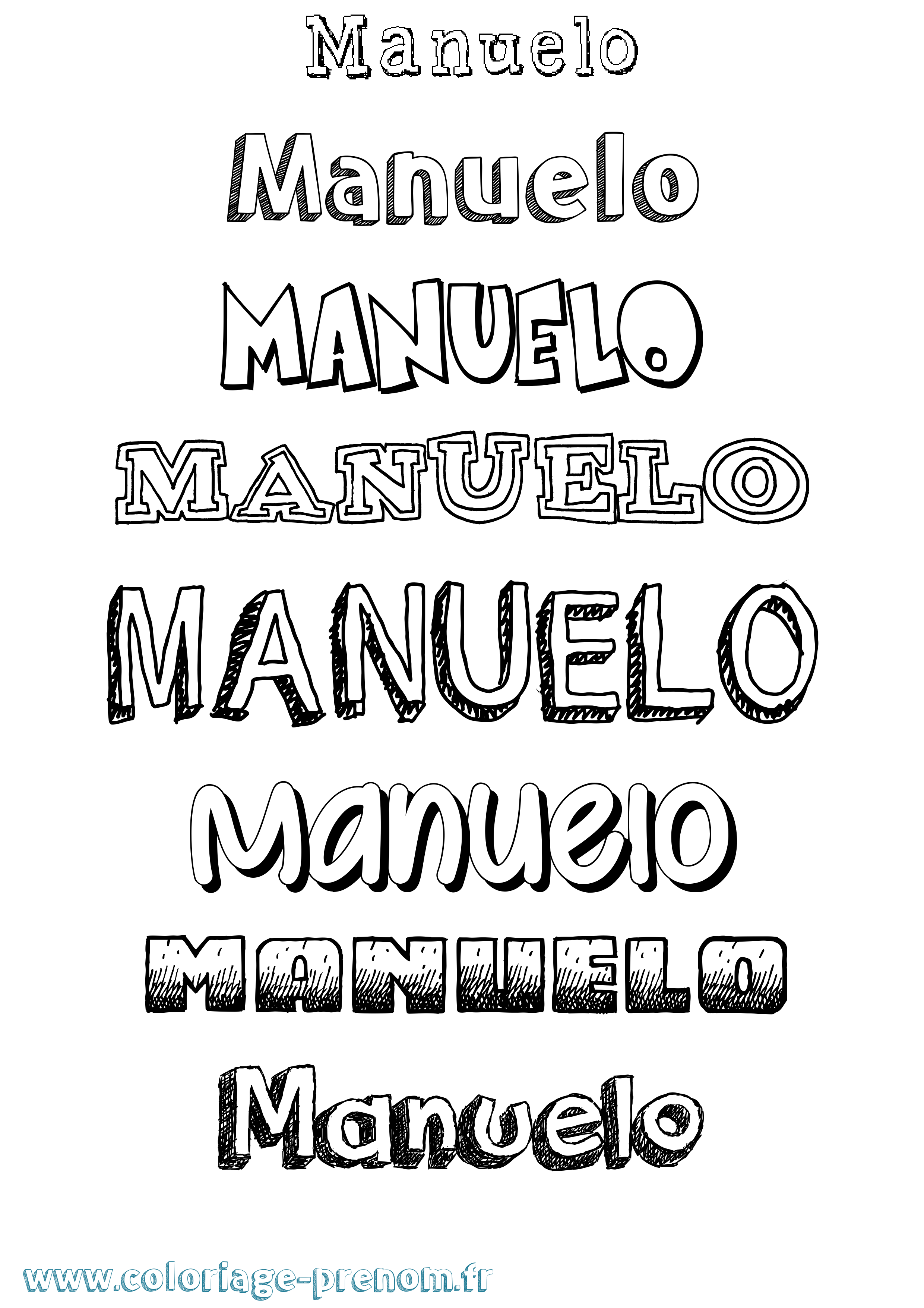 Coloriage Manuelo Dessiné Coloriage prénom Manuelo Dessiné