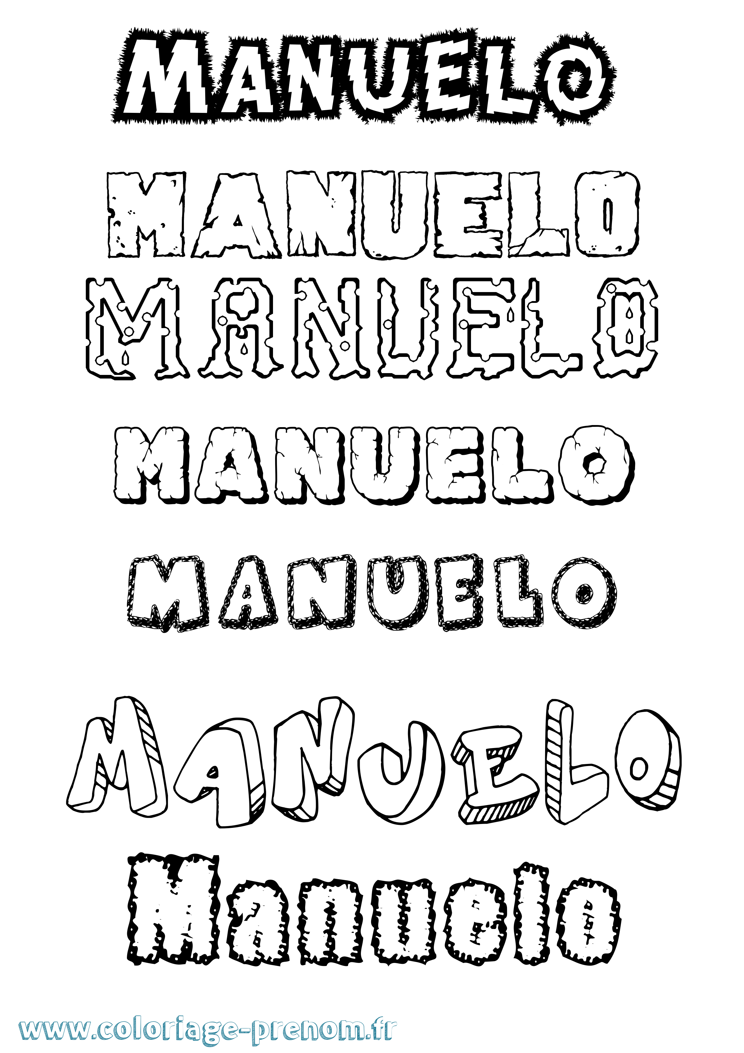 Coloriage Manuelo Destructuré Coloriage prénom Manuelo Destructuré