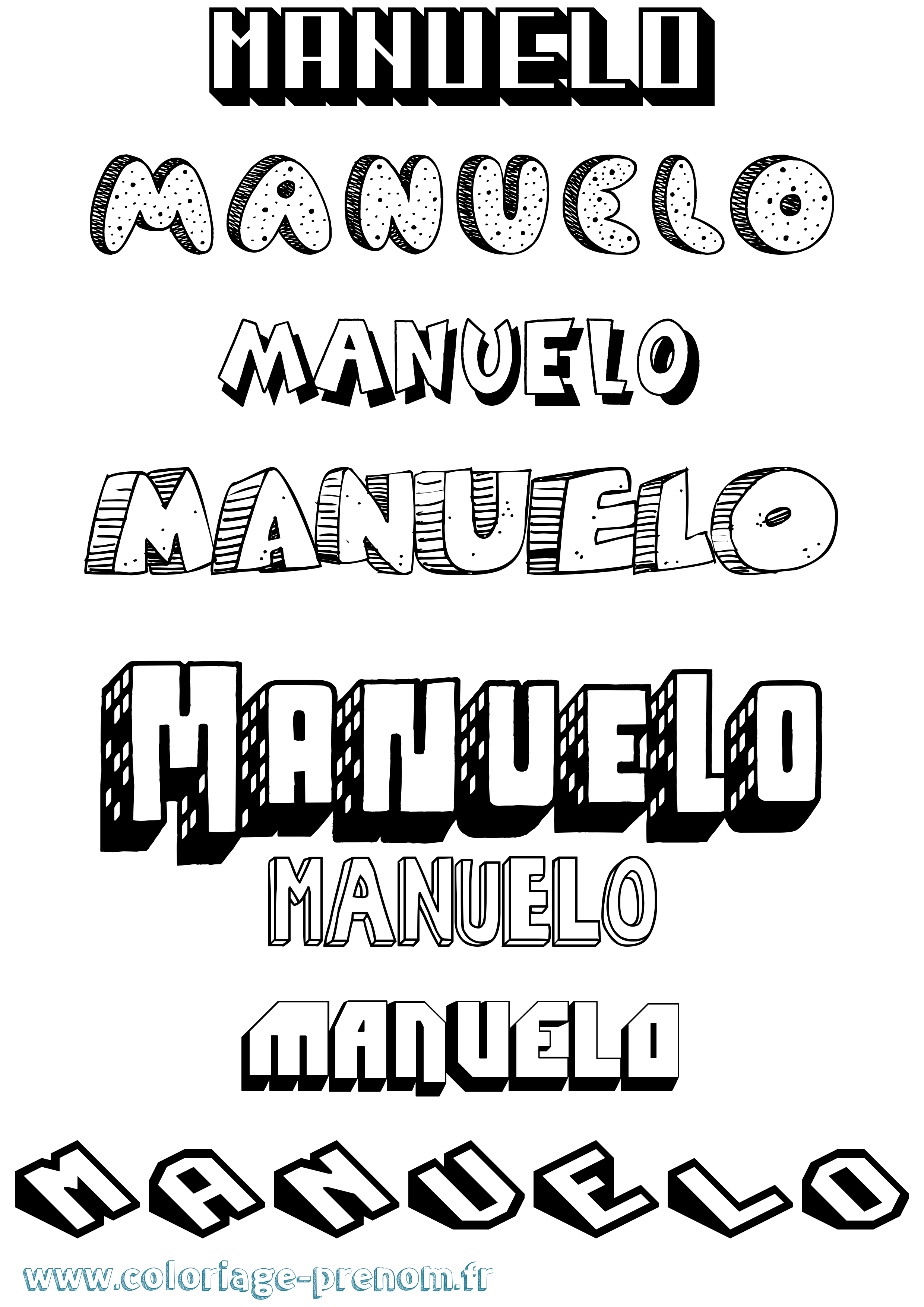Coloriage Manuelo Effet 3D Coloriage prénom Manuelo Effet 3D