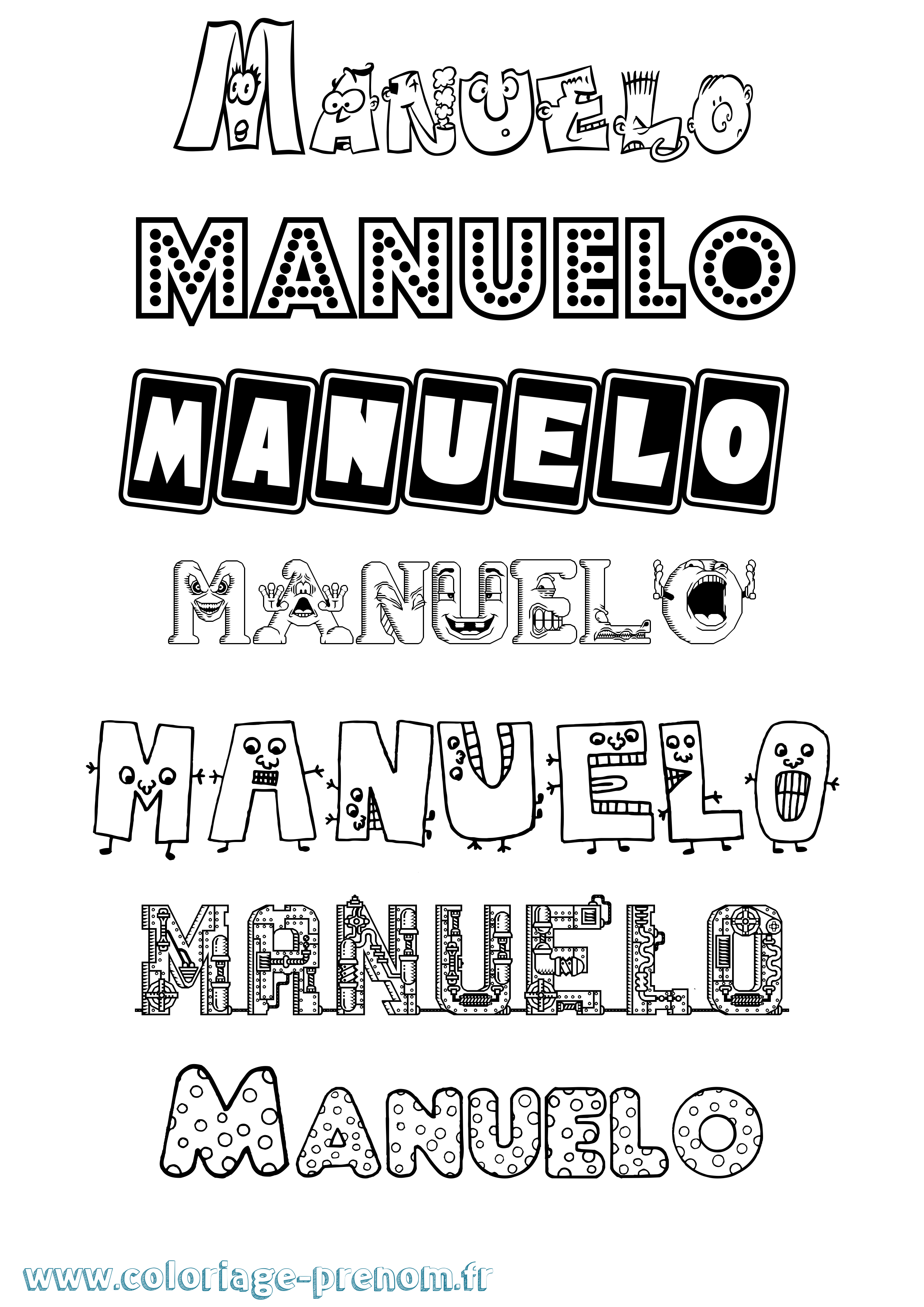 Coloriage Manuelo Fun Coloriage prénom Manuelo Fun