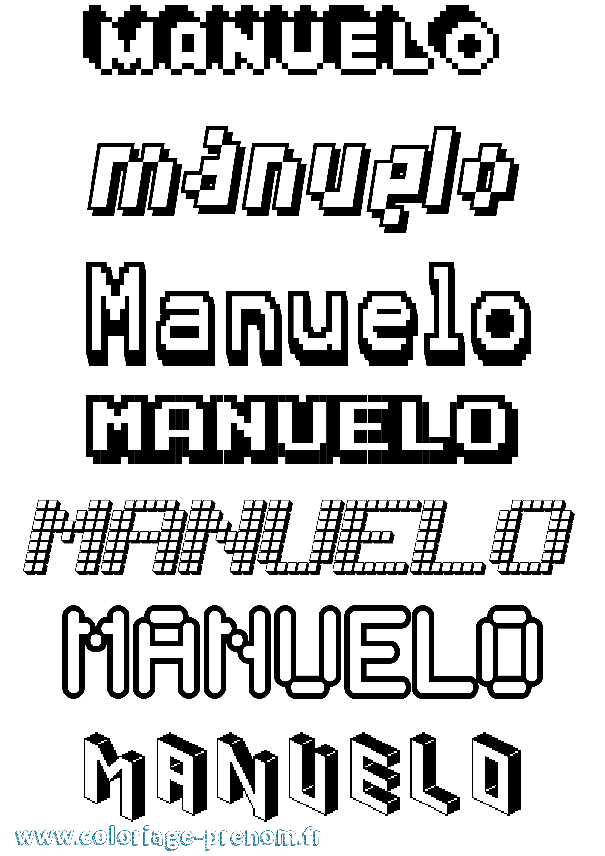 Coloriage Manuelo Pixel Coloriage prénom Manuelo Pixel