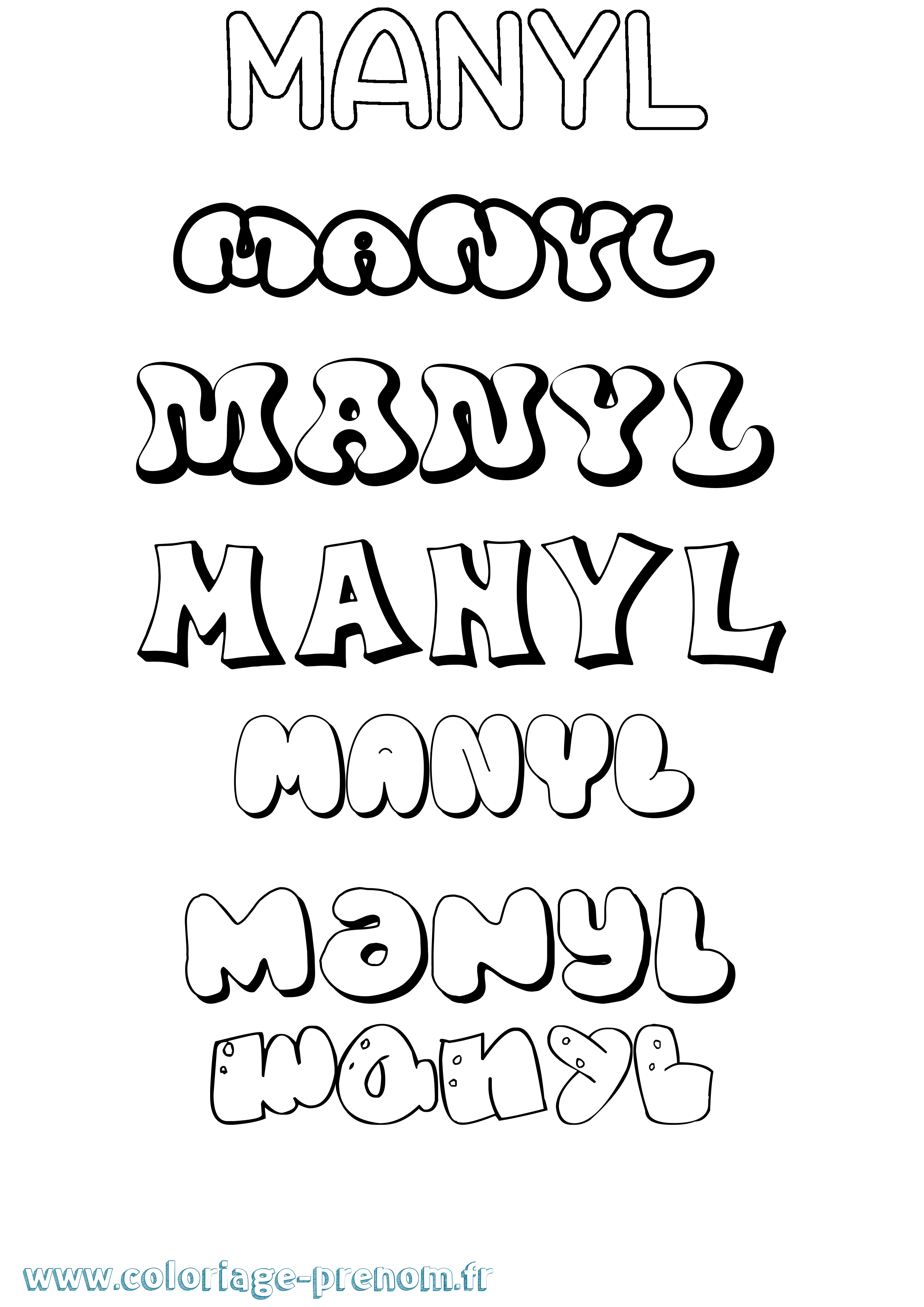 Coloriage Manyl Bubble Coloriage prénom Manyl Bubble