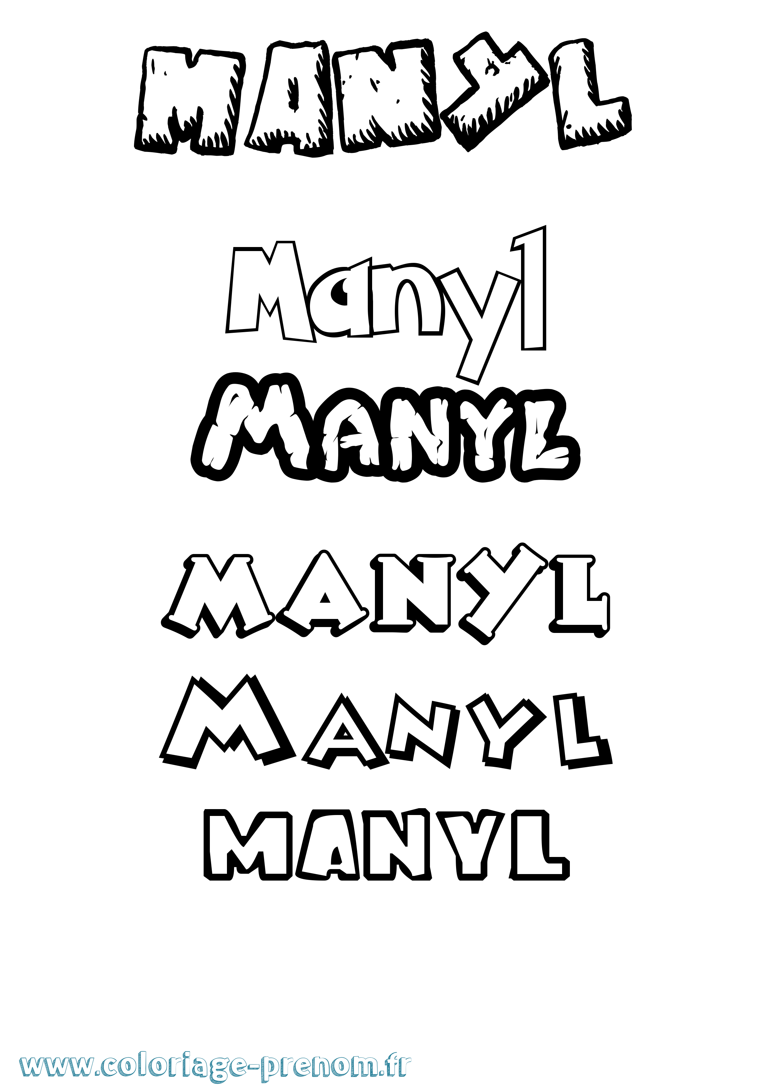 Coloriage Manyl Dessin Animé Coloriage prénom Manyl Dessin Animé
