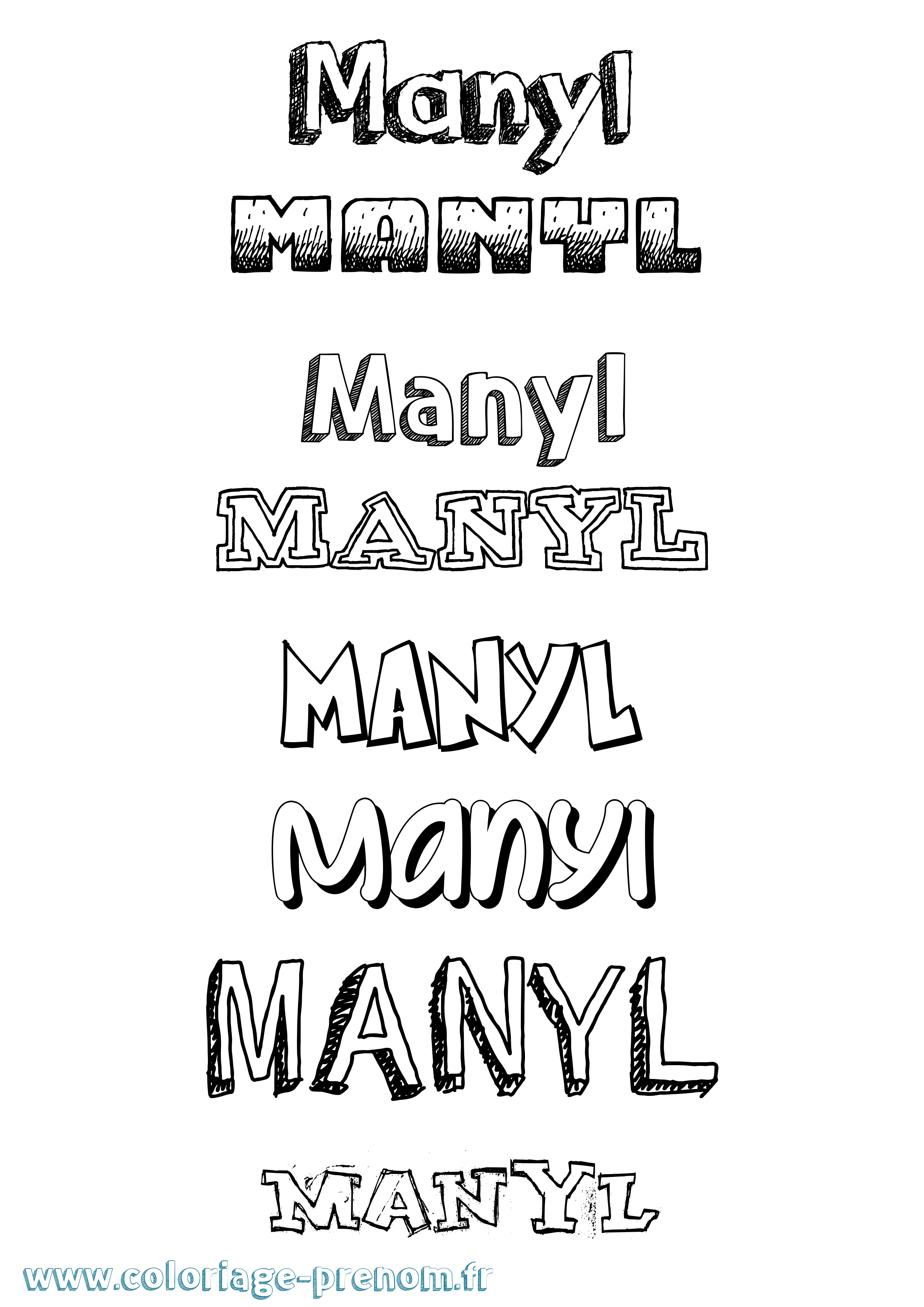 Coloriage Manyl Dessiné Coloriage prénom Manyl Dessiné