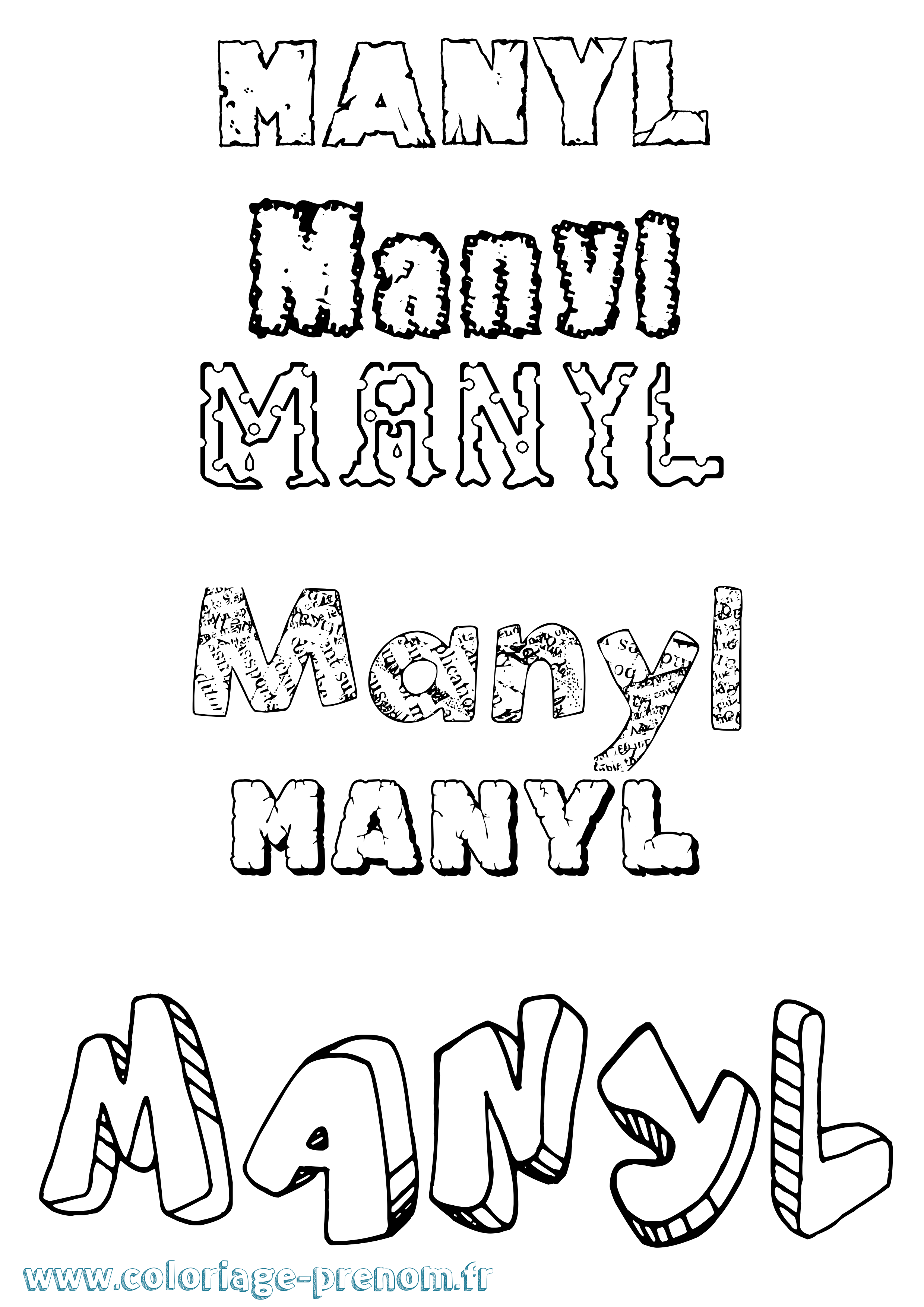 Coloriage Manyl Destructuré Coloriage prénom Manyl Destructuré