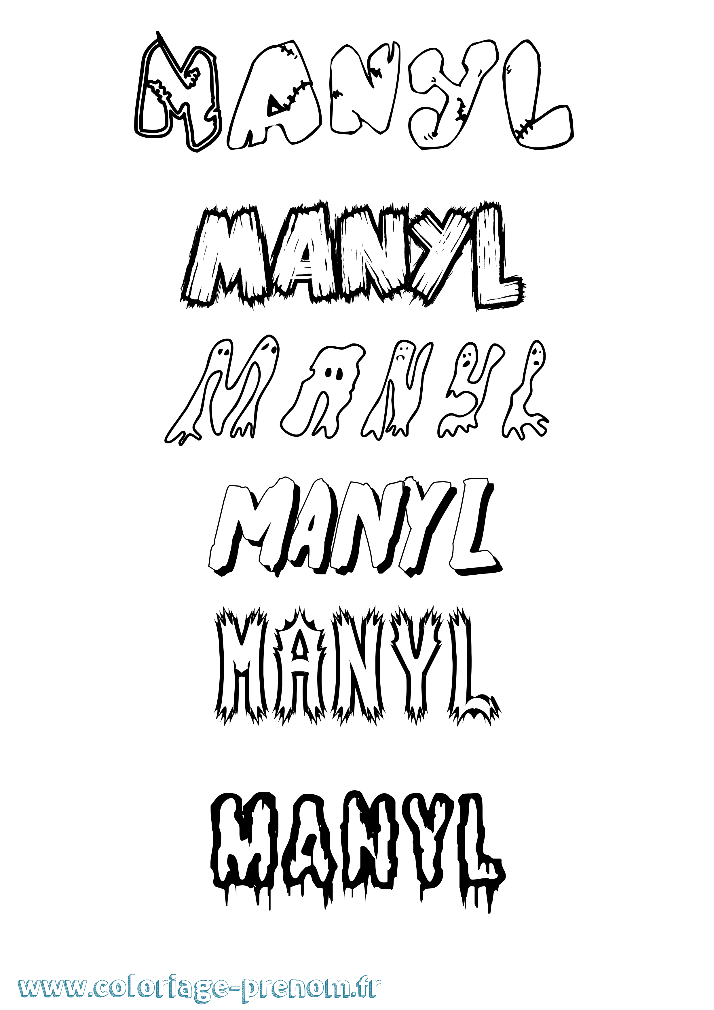 Coloriage Manyl Frisson Coloriage prénom Manyl Frisson