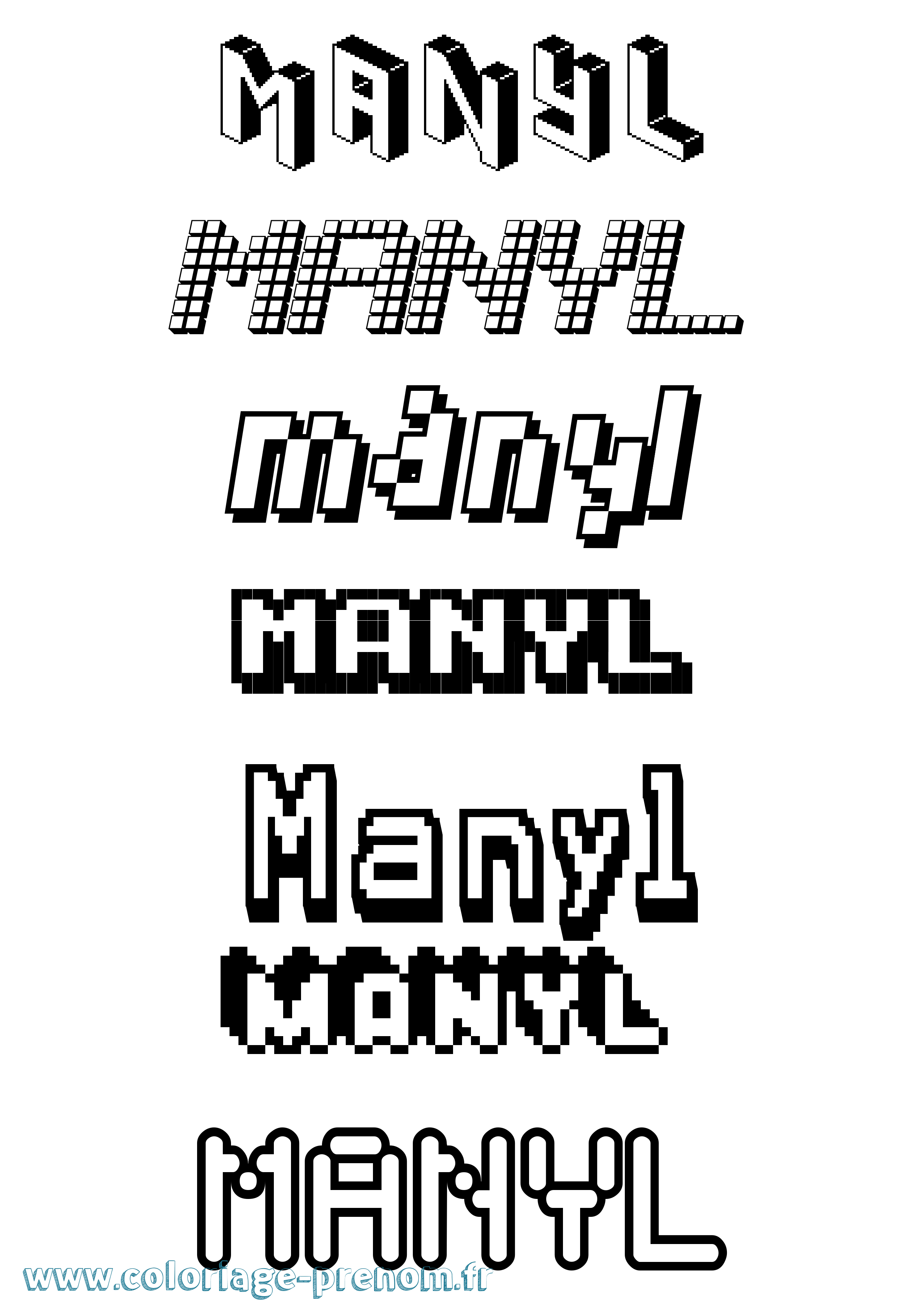 Coloriage Manyl Pixel Coloriage prénom Manyl Pixel
