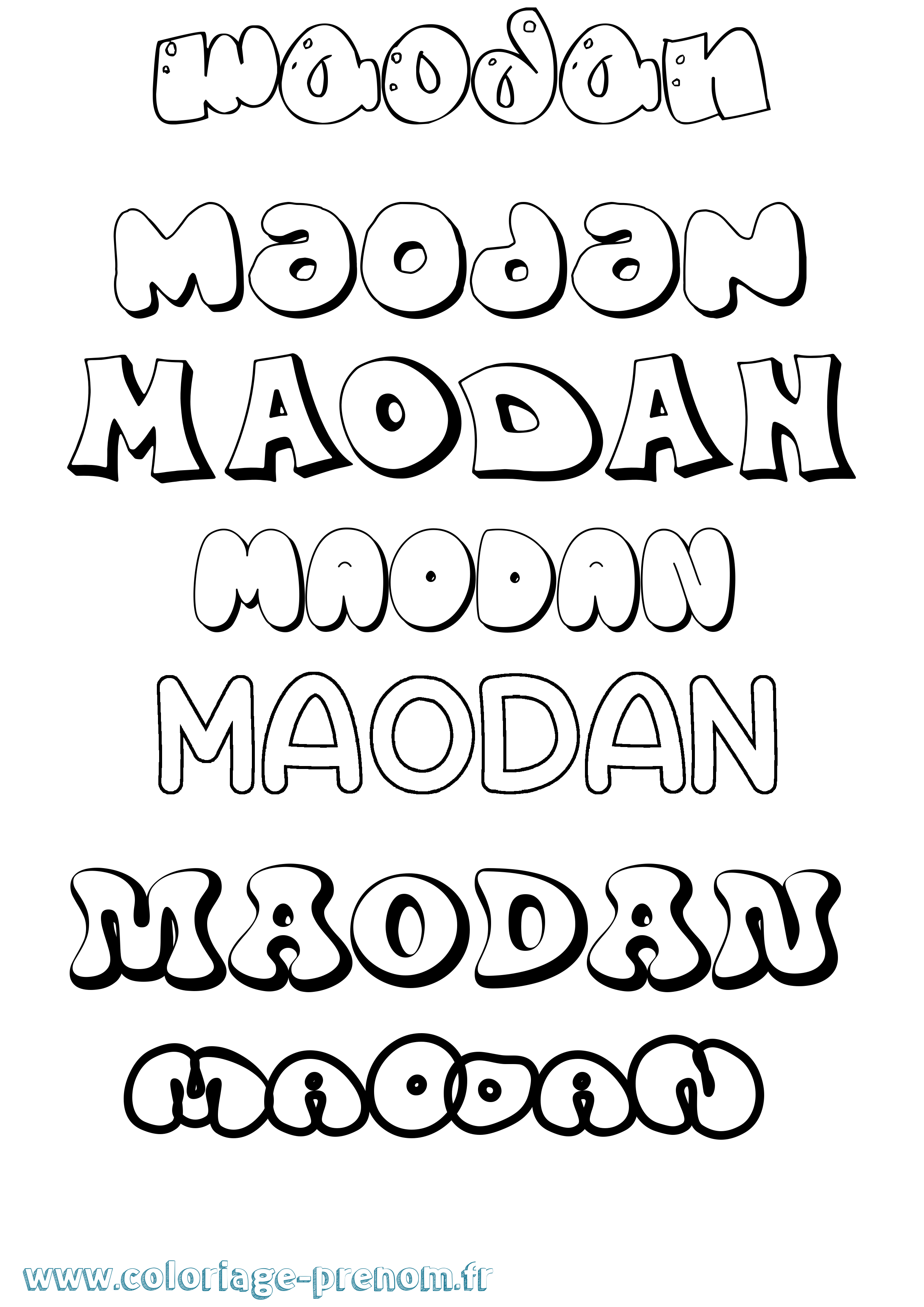Coloriage Maodan Bubble Coloriage prénom Maodan Bubble