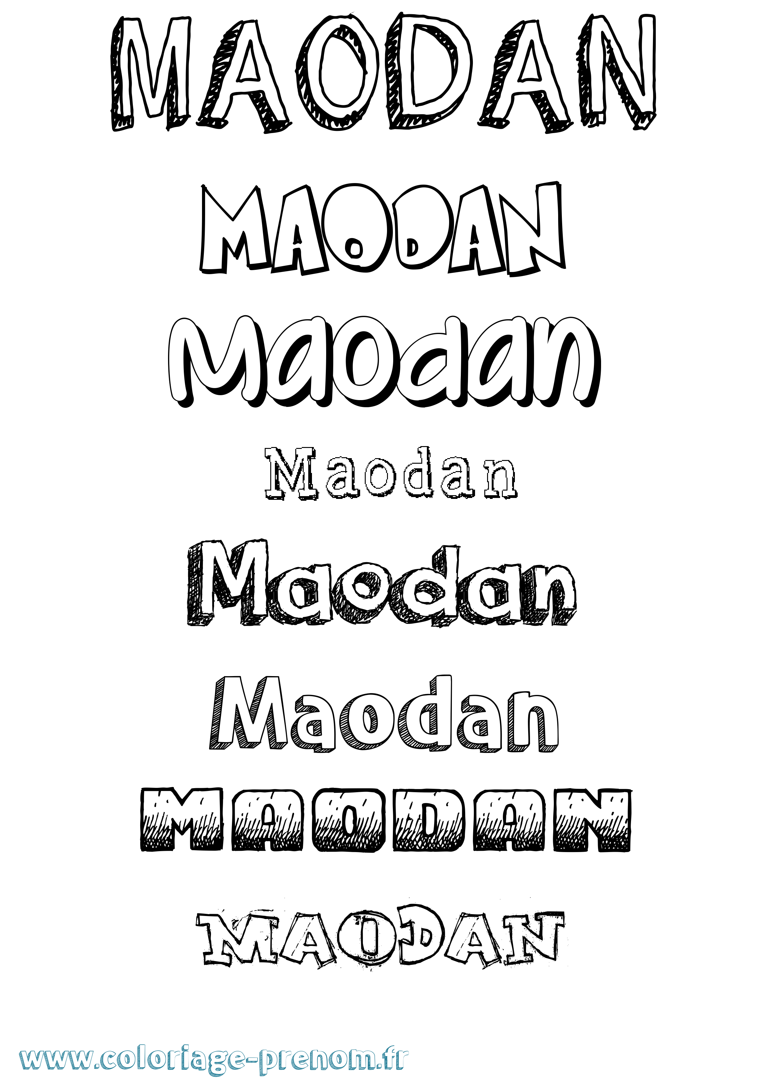 Coloriage Maodan Dessiné Coloriage prénom Maodan Dessiné