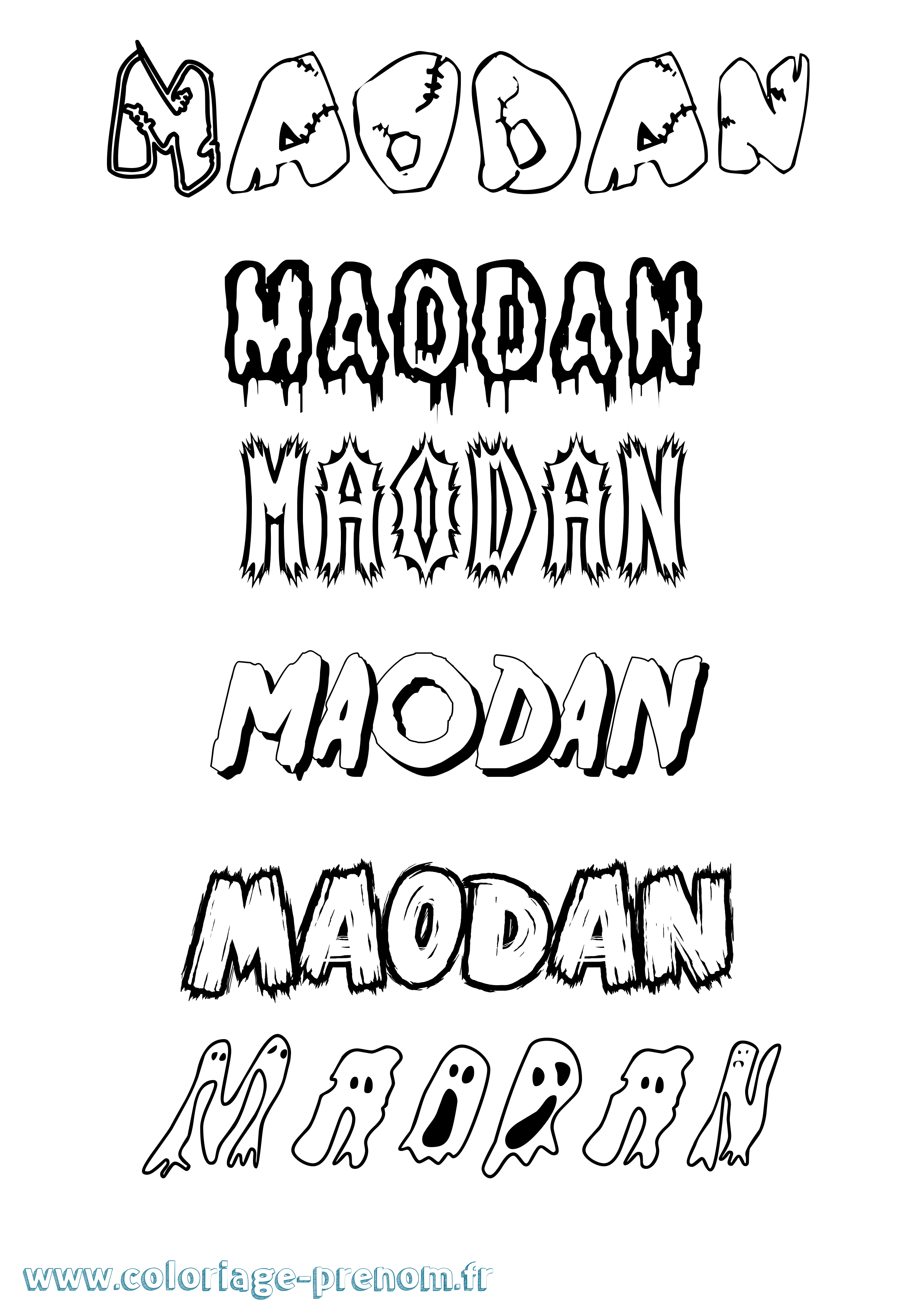Coloriage Maodan Frisson Coloriage prénom Maodan Frisson