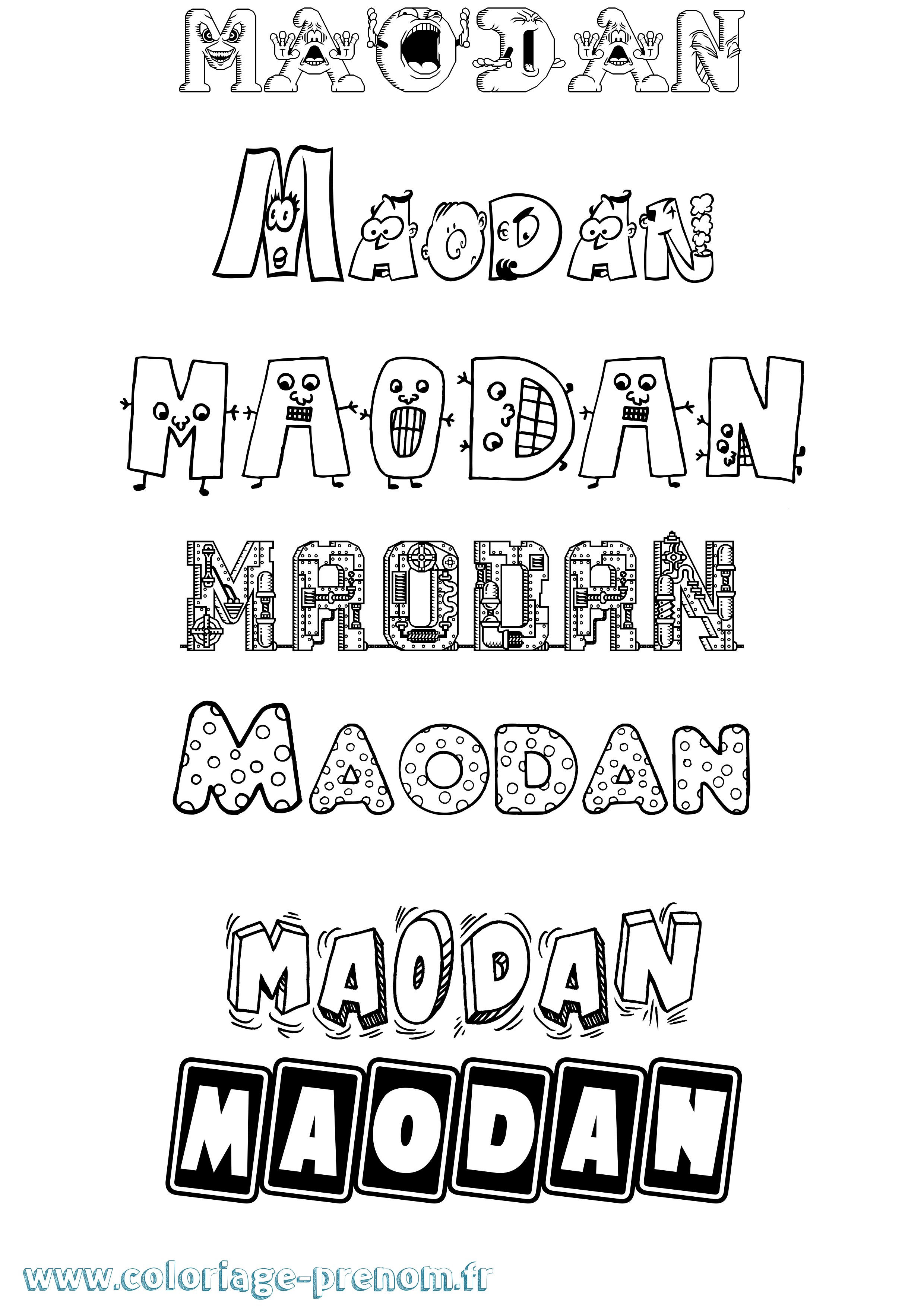 Coloriage Maodan Fun Coloriage prénom Maodan Fun