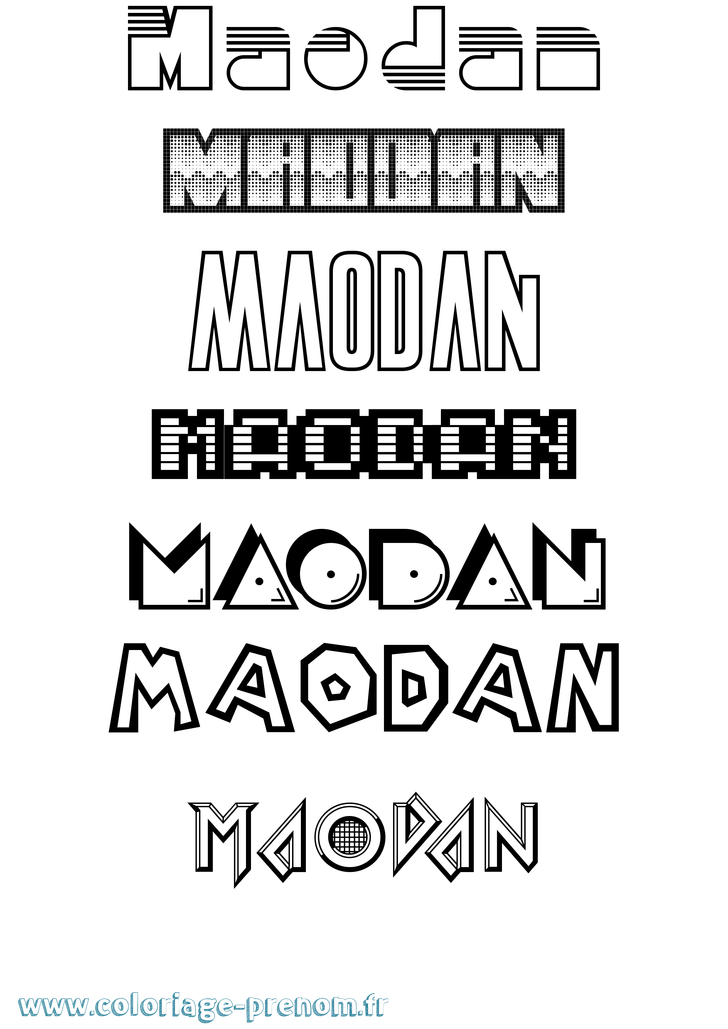 Coloriage Maodan Jeux Vidéos Coloriage prénom Maodan Jeux Vidéos