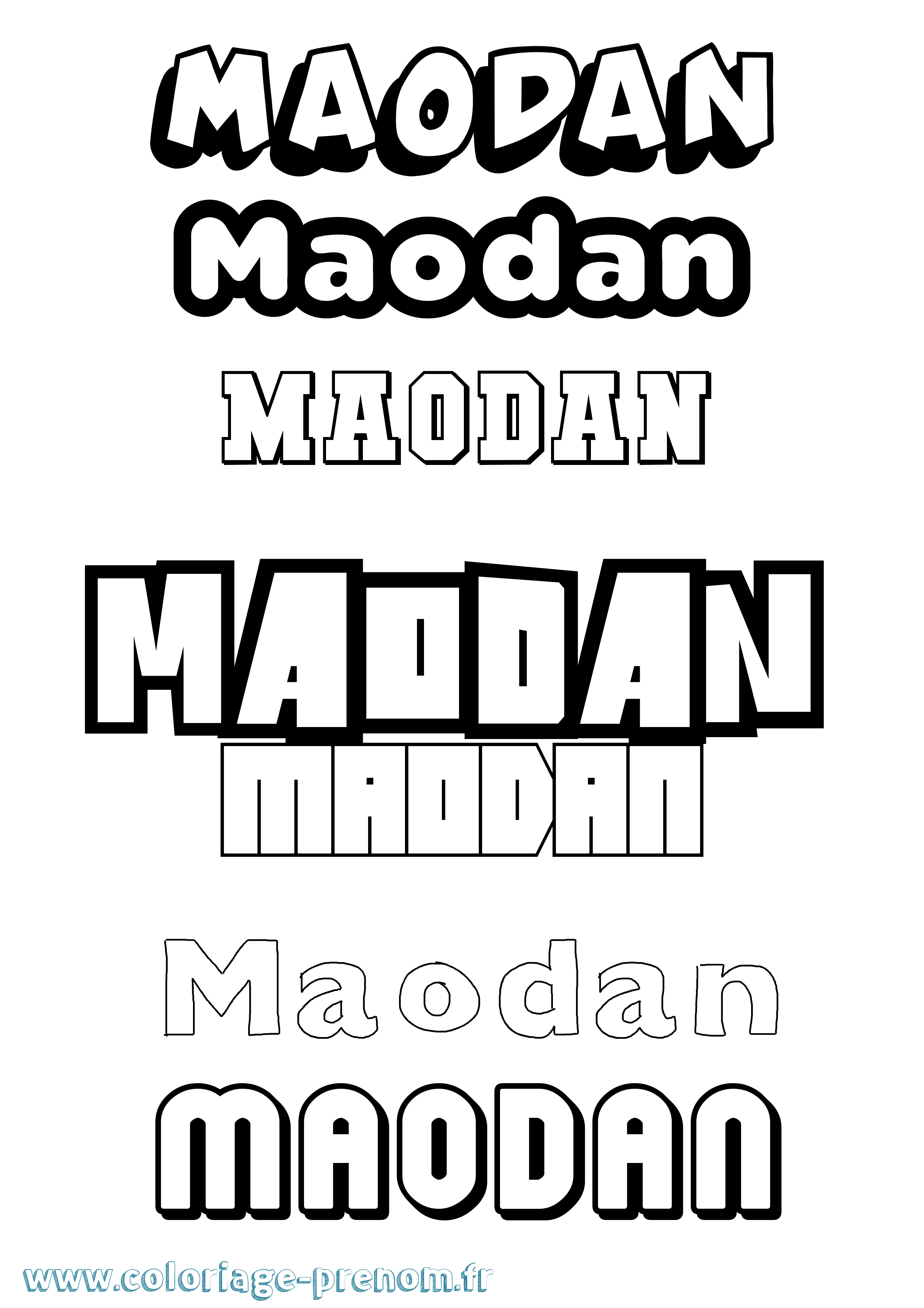 Coloriage Maodan Simple Coloriage prénom Maodan Simple