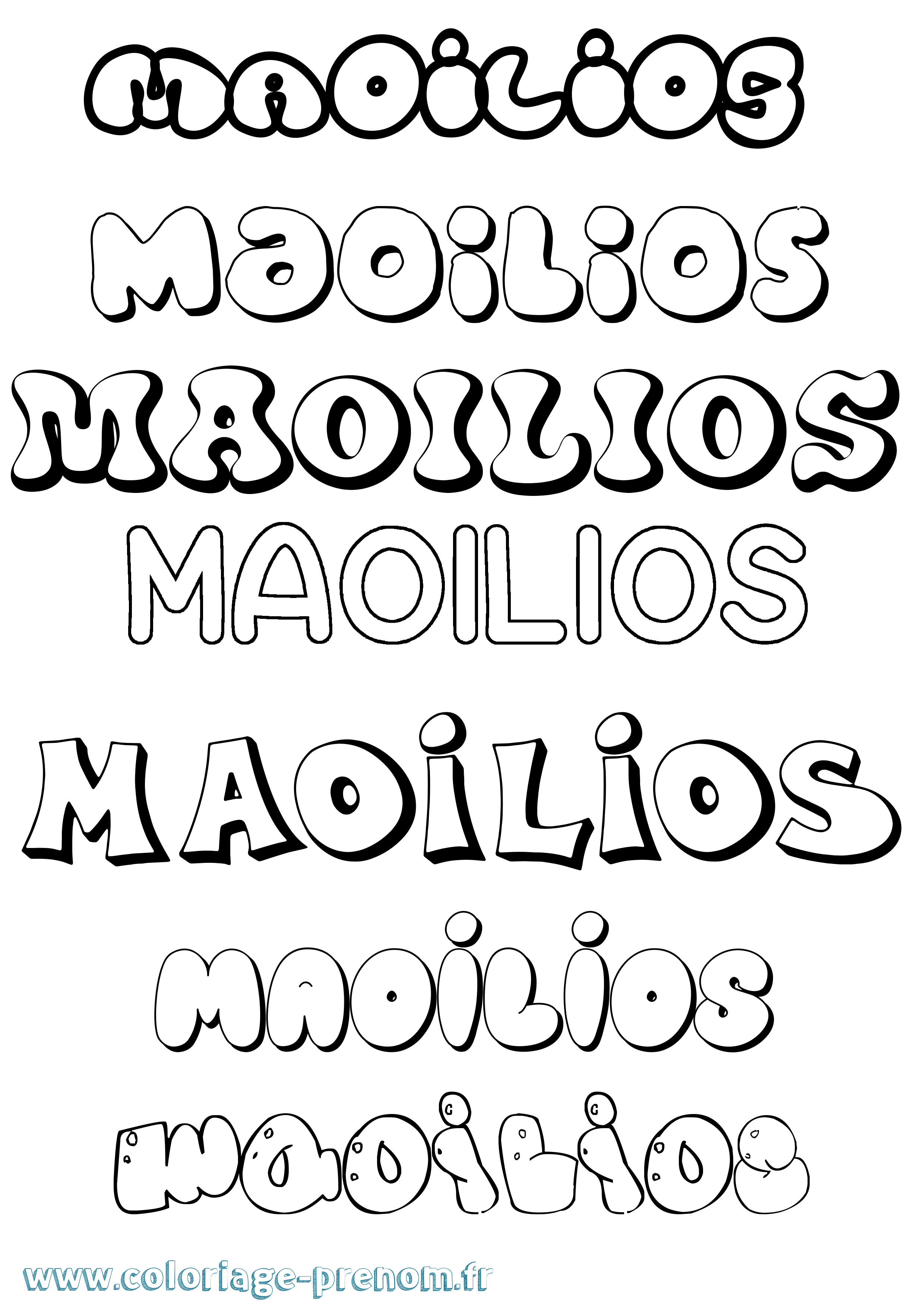 Coloriage Maoilios Bubble Coloriage prénom Maoilios Bubble