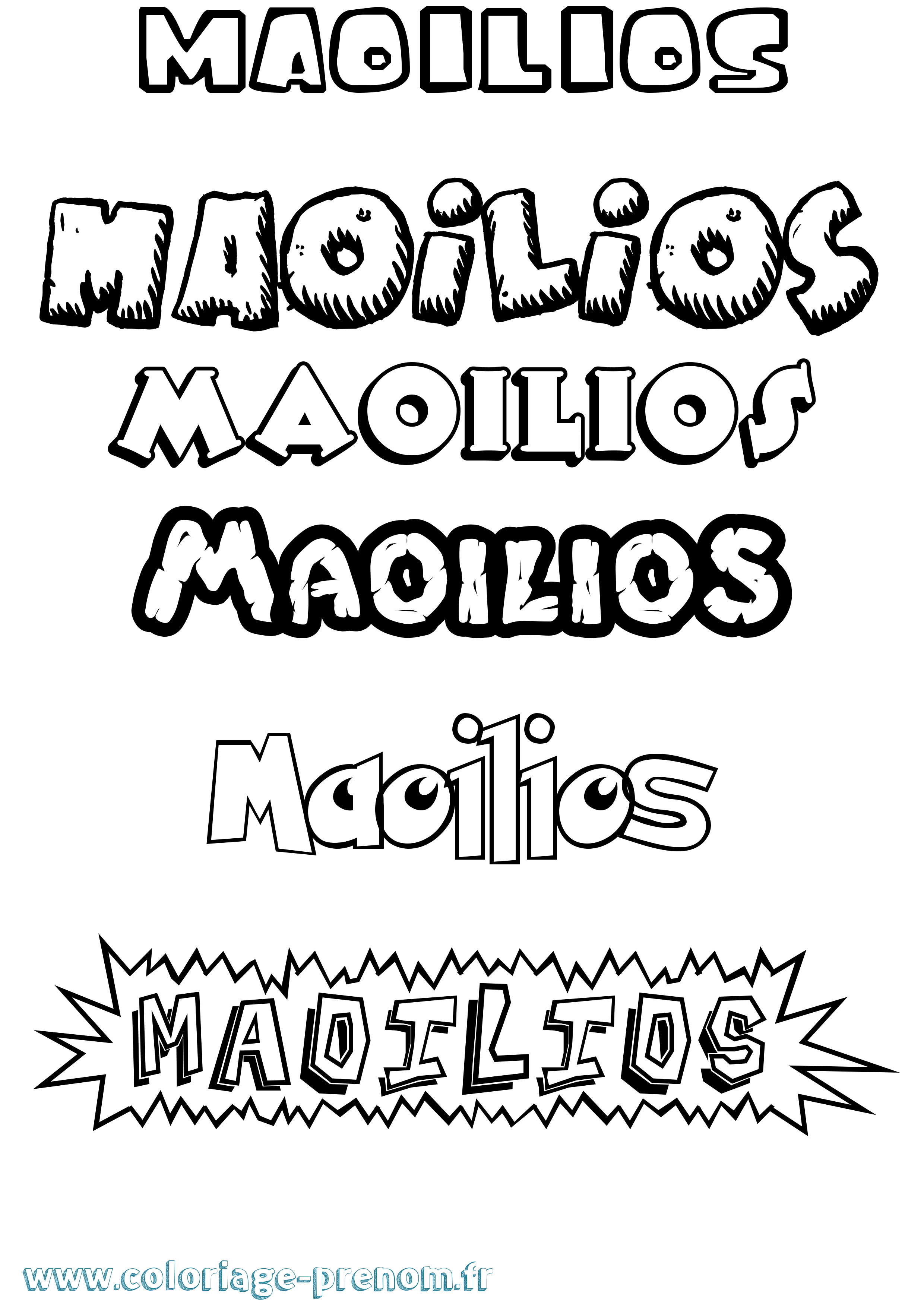 Coloriage Maoilios Dessin Animé Coloriage prénom Maoilios Dessin Animé
