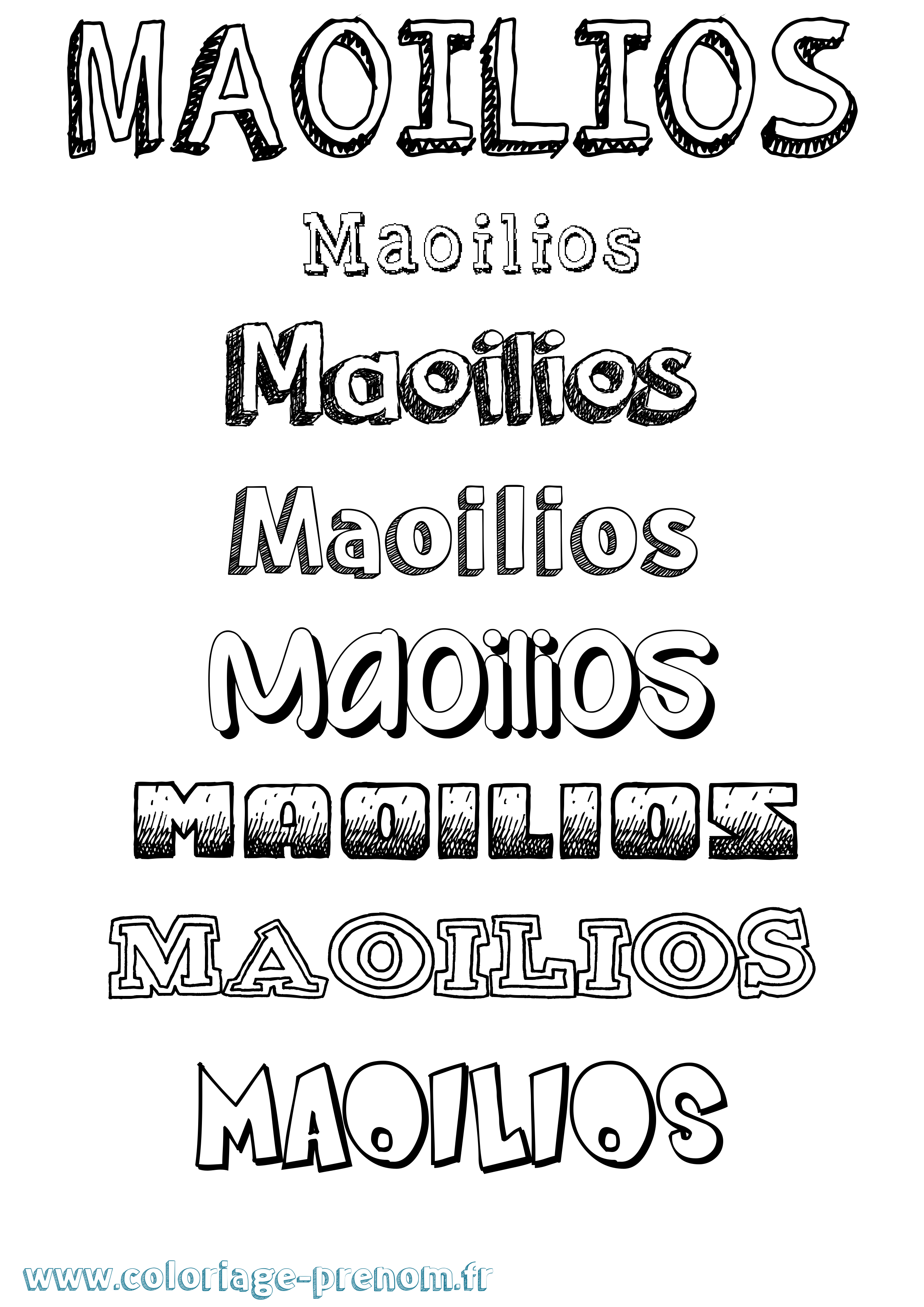 Coloriage Maoilios Dessiné Coloriage prénom Maoilios Dessiné