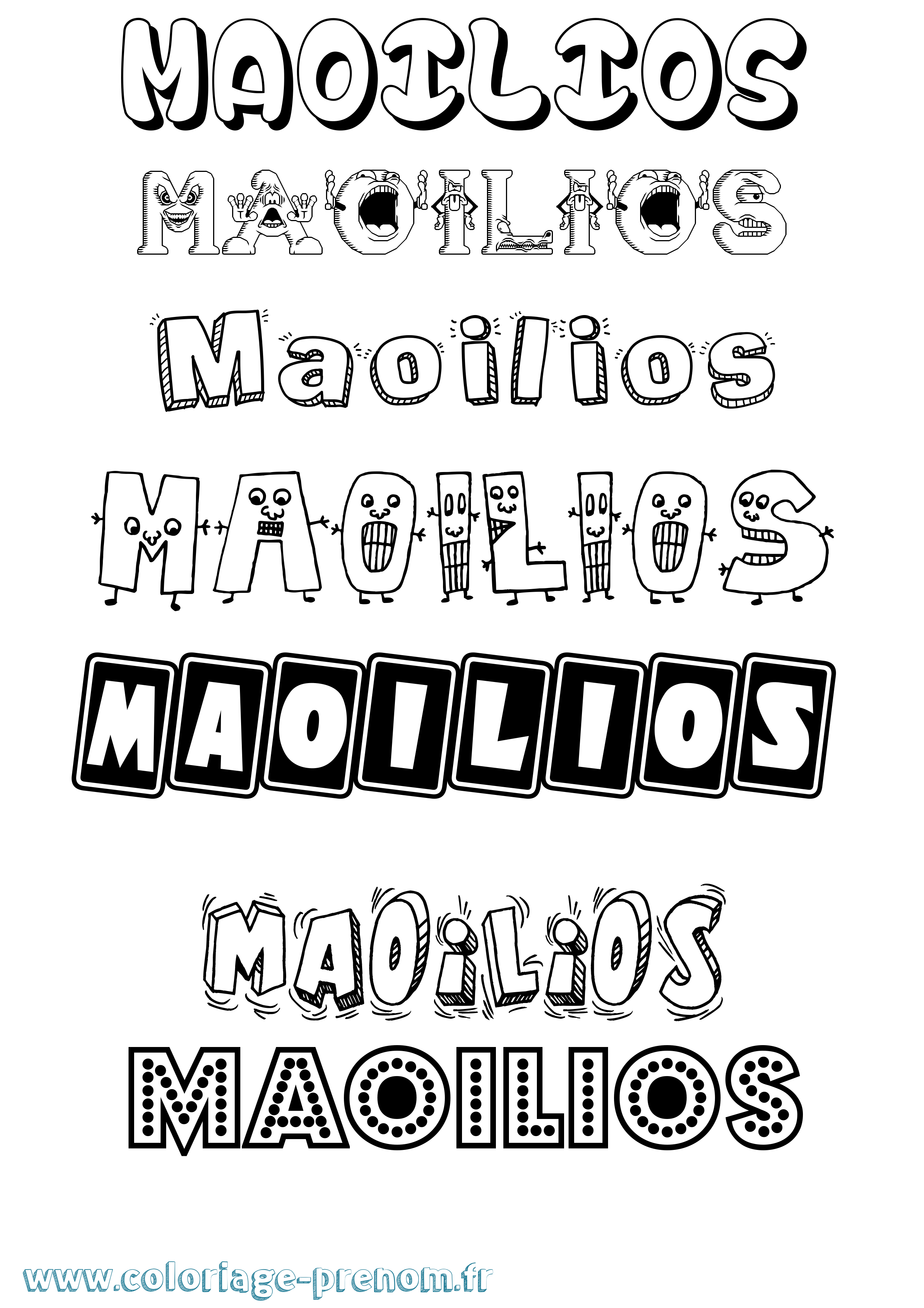 Coloriage Maoilios Fun Coloriage prénom Maoilios Fun
