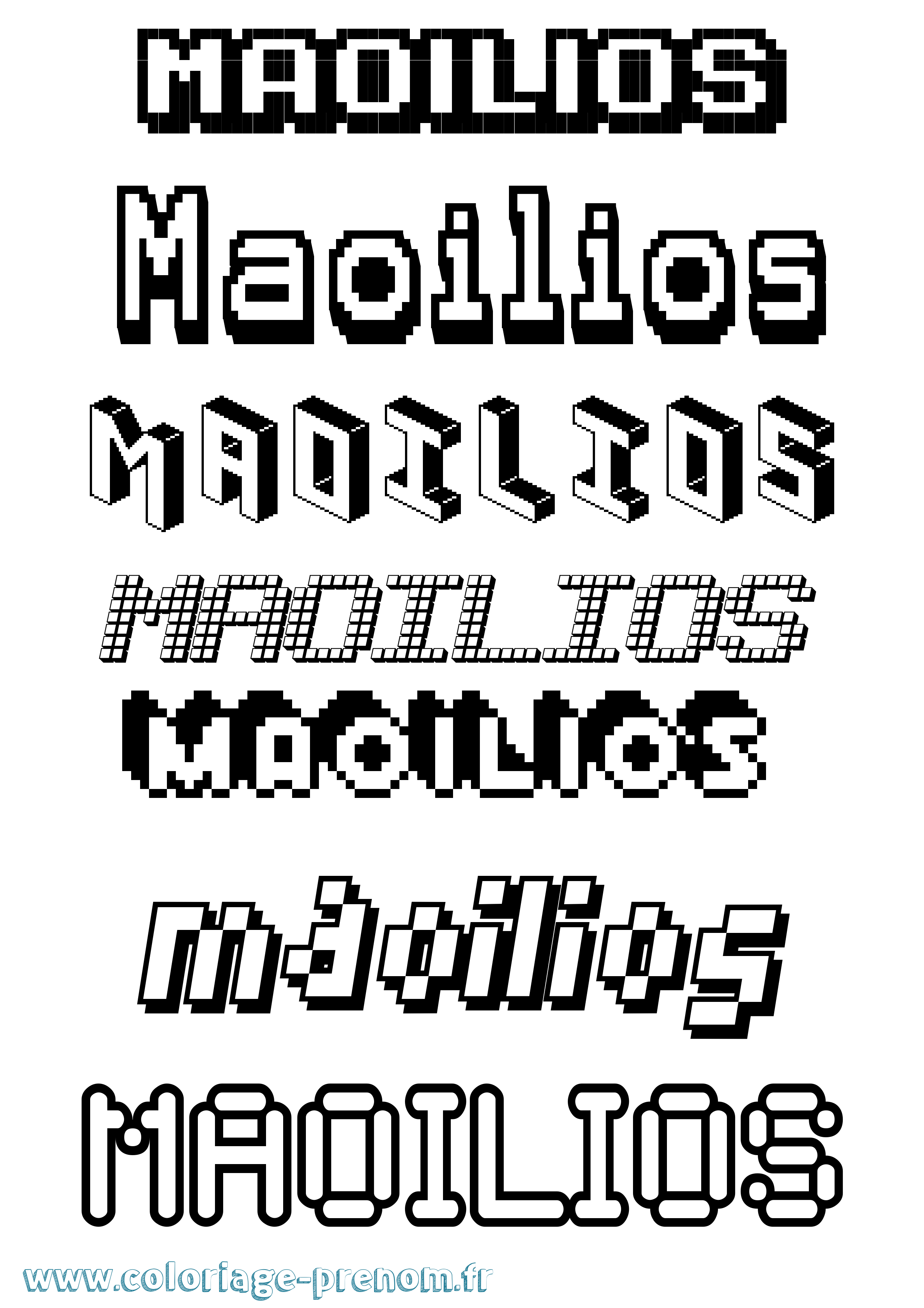 Coloriage Maoilios Pixel Coloriage prénom Maoilios Pixel