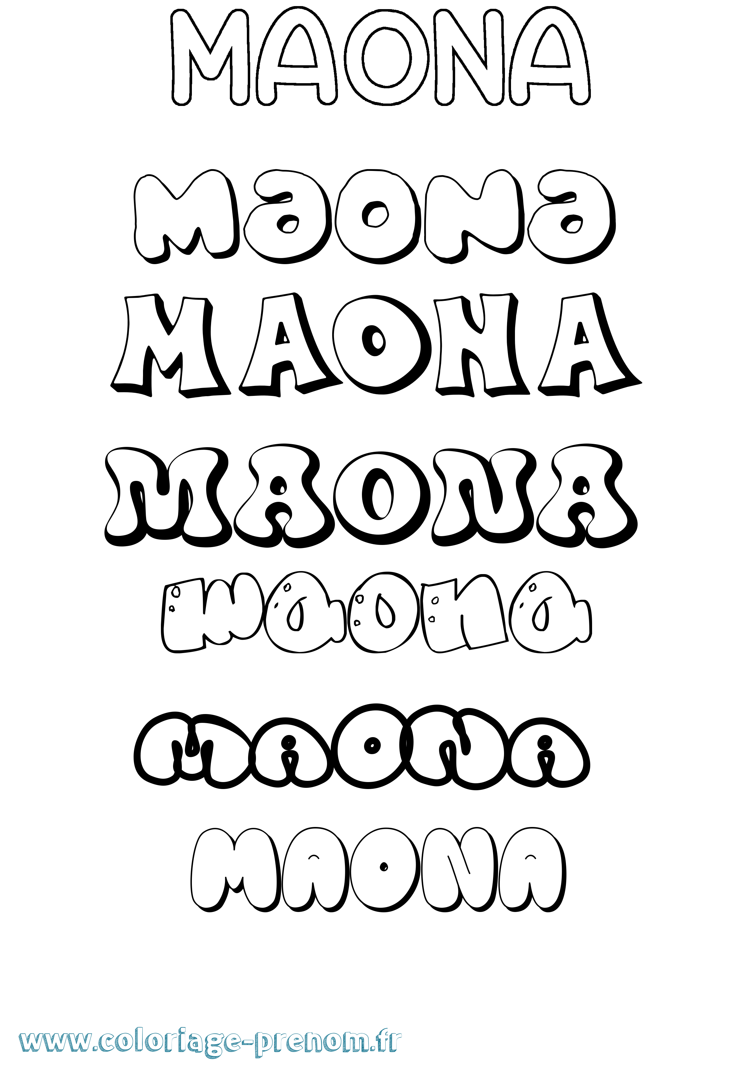Coloriage Maona Bubble Coloriage prénom Maona Bubble