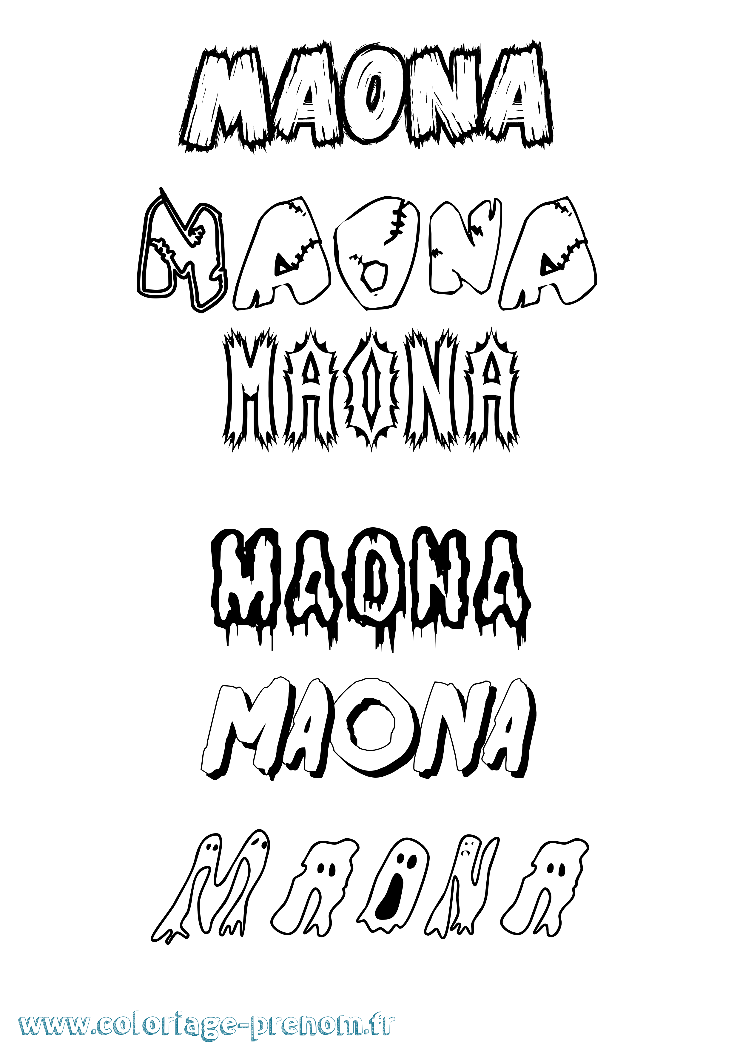 Coloriage Maona Frisson Coloriage prénom Maona Frisson