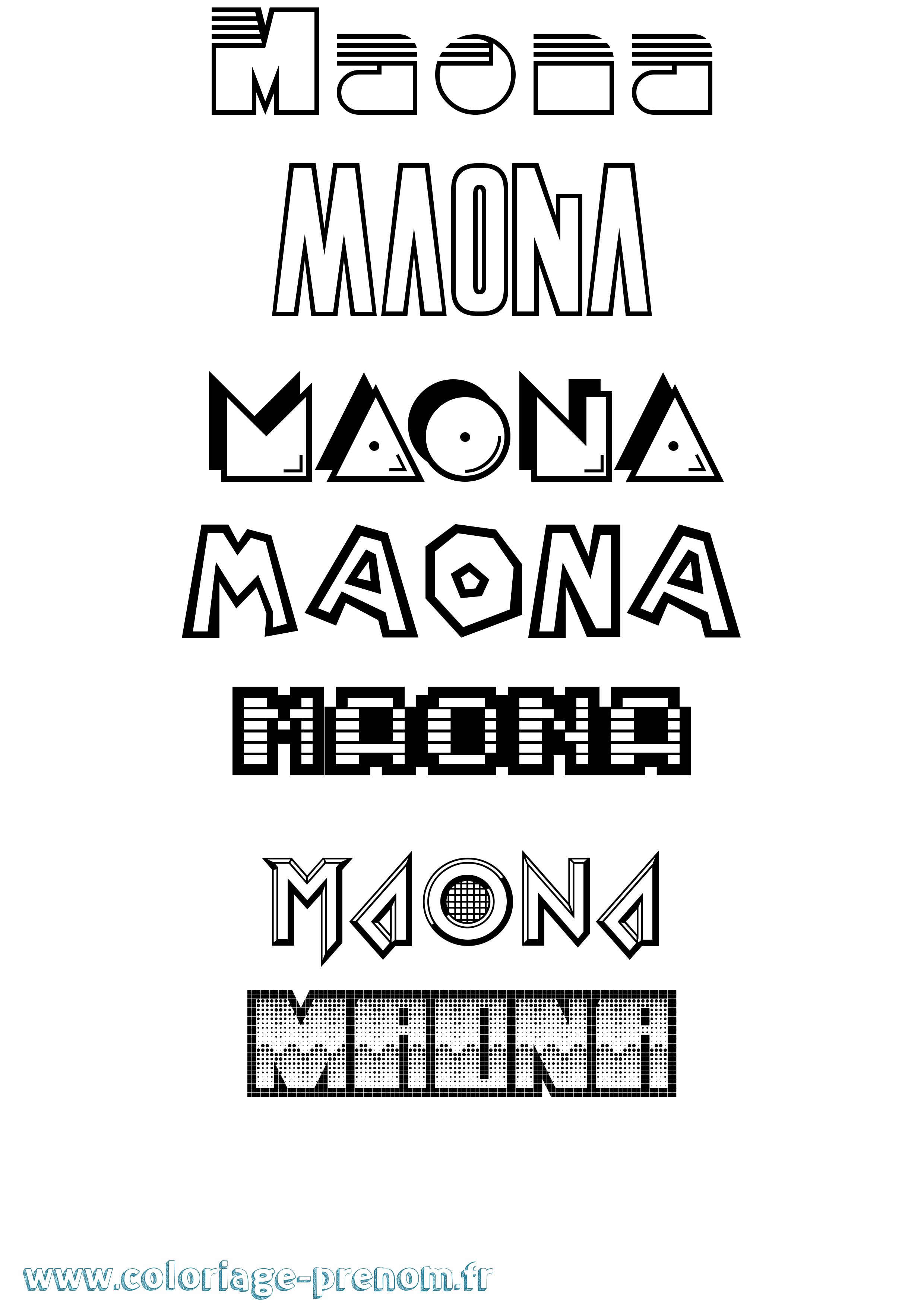 Coloriage Maona Jeux Vidéos Coloriage prénom Maona Jeux Vidéos