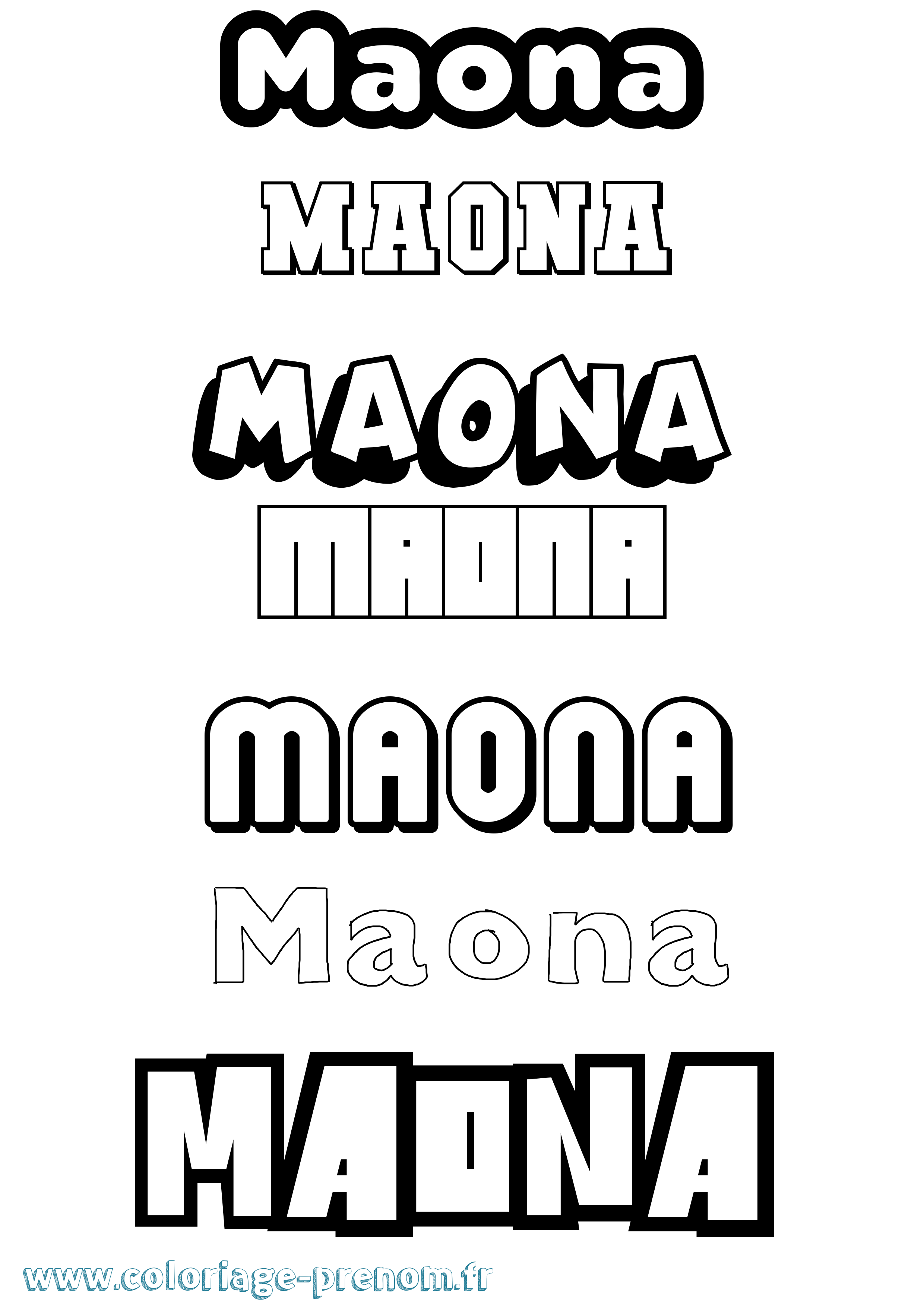 Coloriage Maona Simple Coloriage prénom Maona Simple