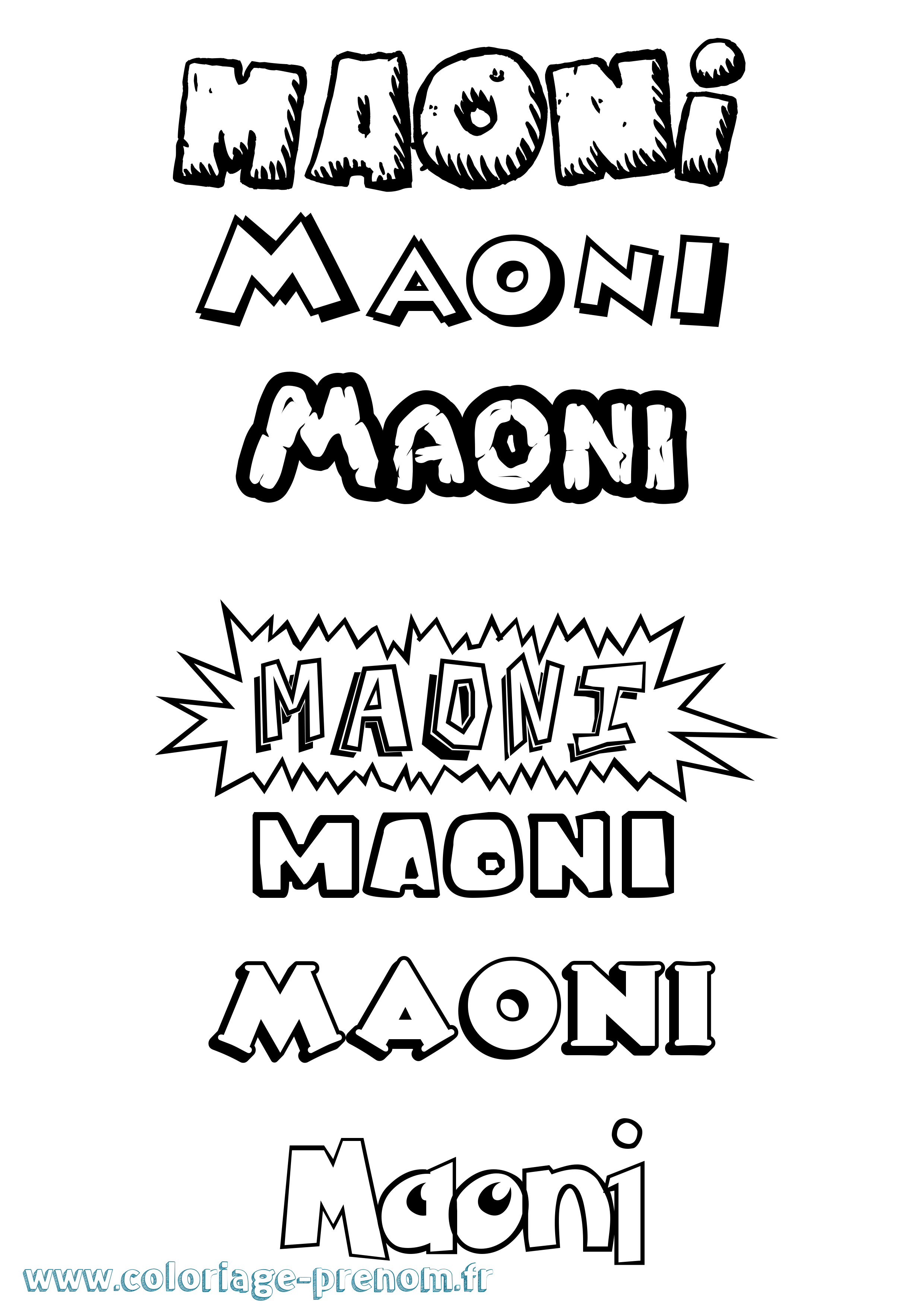 Coloriage Maoni Dessin Animé Coloriage prénom Maoni Dessin Animé